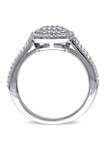 1/2 ct. t.w. Diamond Layered Split Shank Ring In Sterling Silver