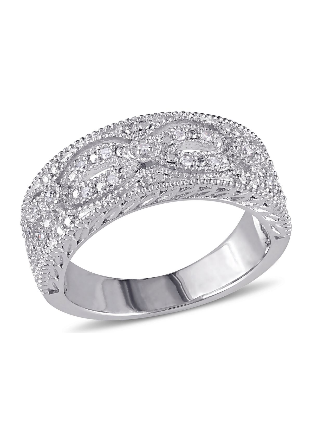 1/10 ct. t.w. Diamond Vintage Ring In Sterling Silver