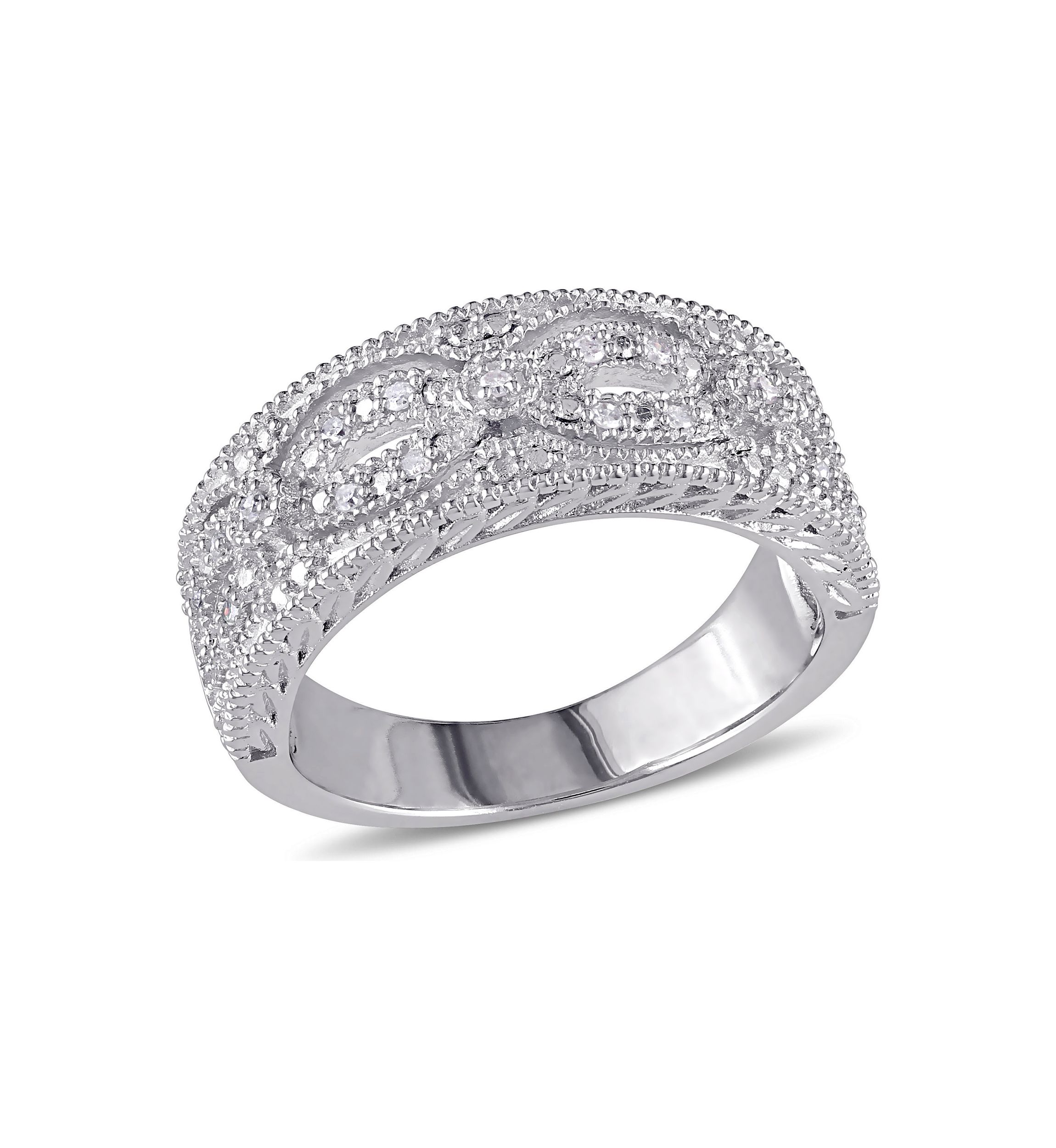 1/10 ct. t.w. Diamond Vintage Ring In Sterling Silver