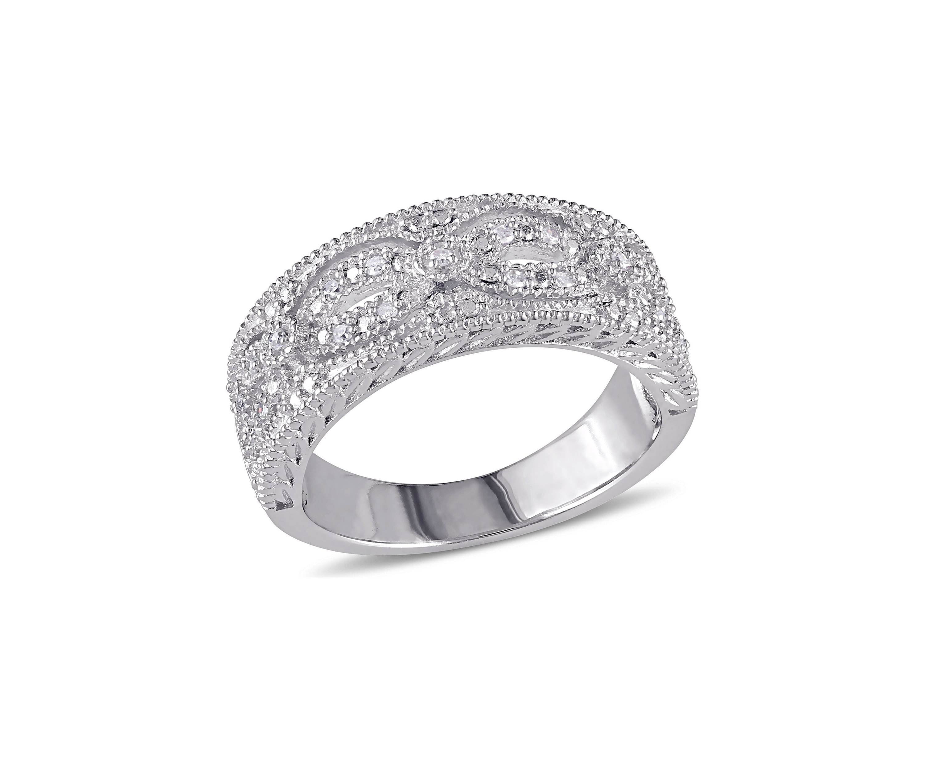 1/10 ct. t.w. Diamond Vintage Ring In Sterling Silver
