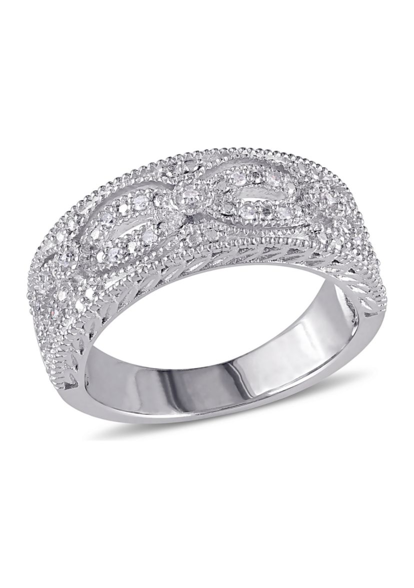 1/10 ct. t.w. Diamond Vintage Ring In Sterling Silver