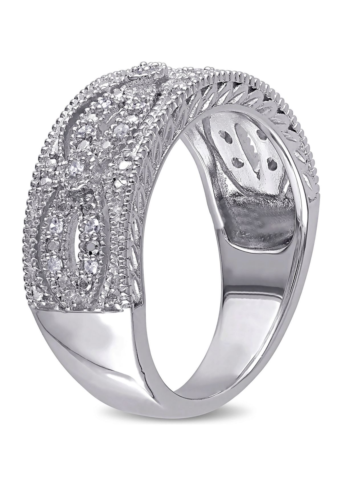 1/10 ct. t.w. Diamond Vintage Ring In Sterling Silver
