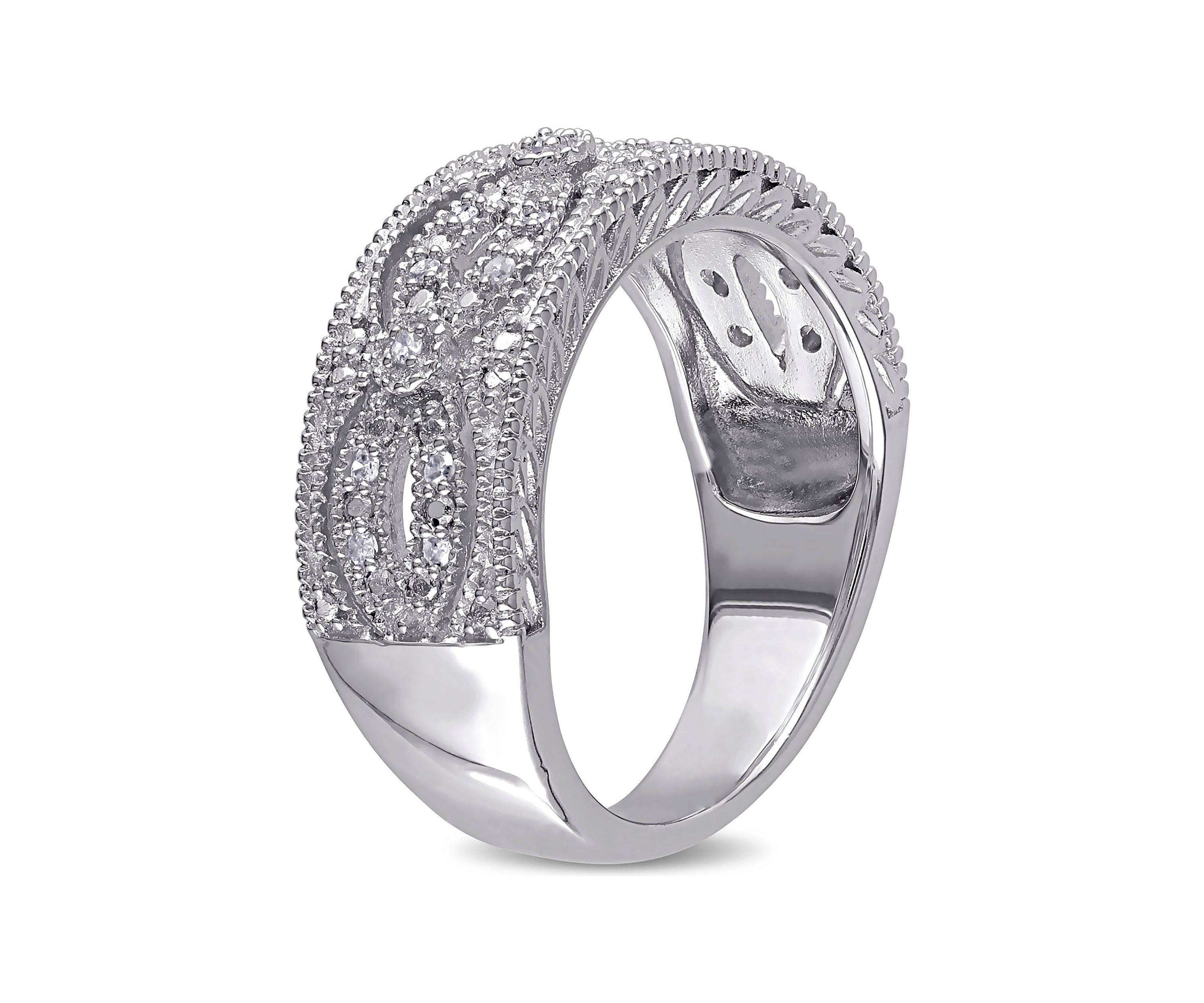 1/10 ct. t.w. Diamond Vintage Ring In Sterling Silver
