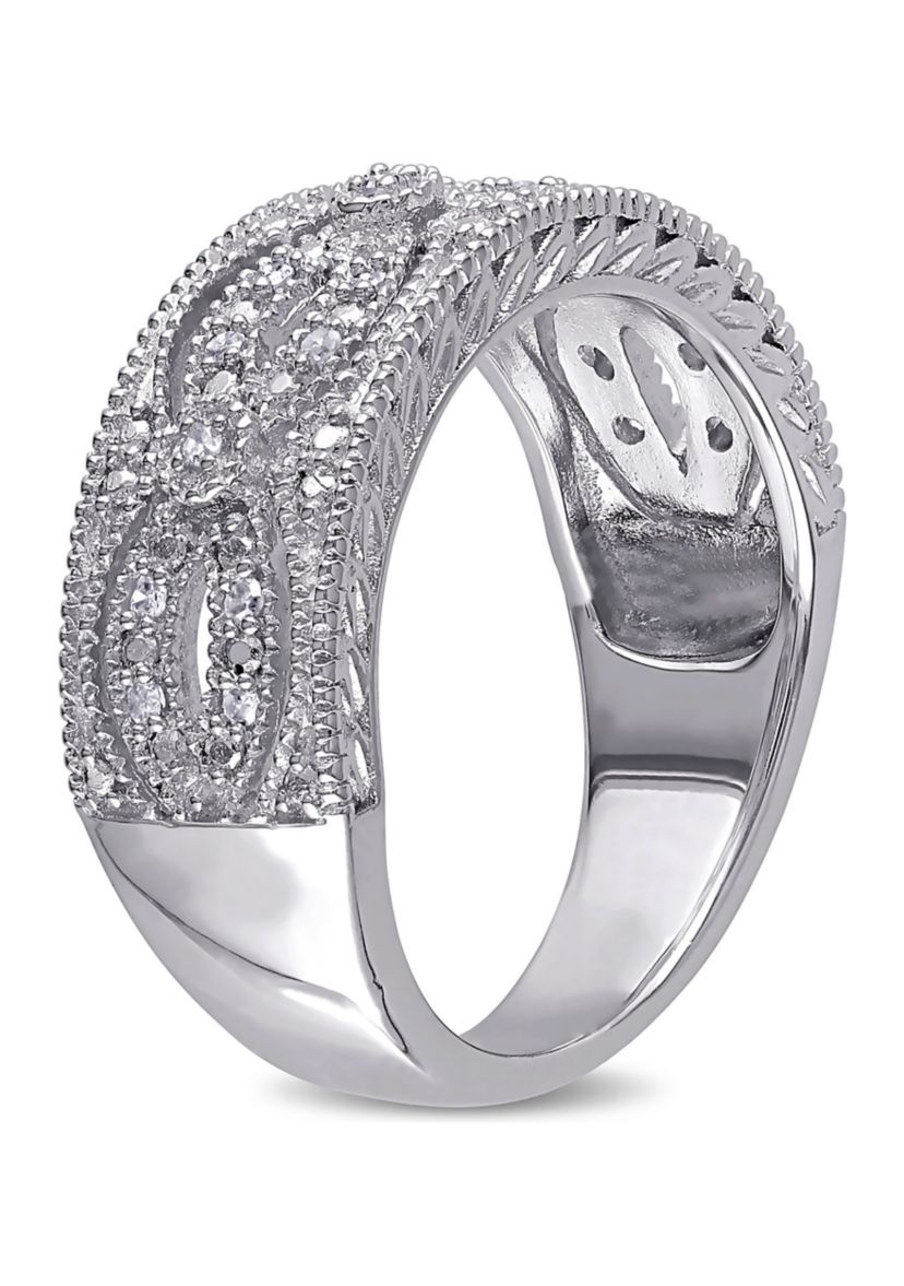 1/10 ct. t.w. Diamond Vintage Ring In Sterling Silver