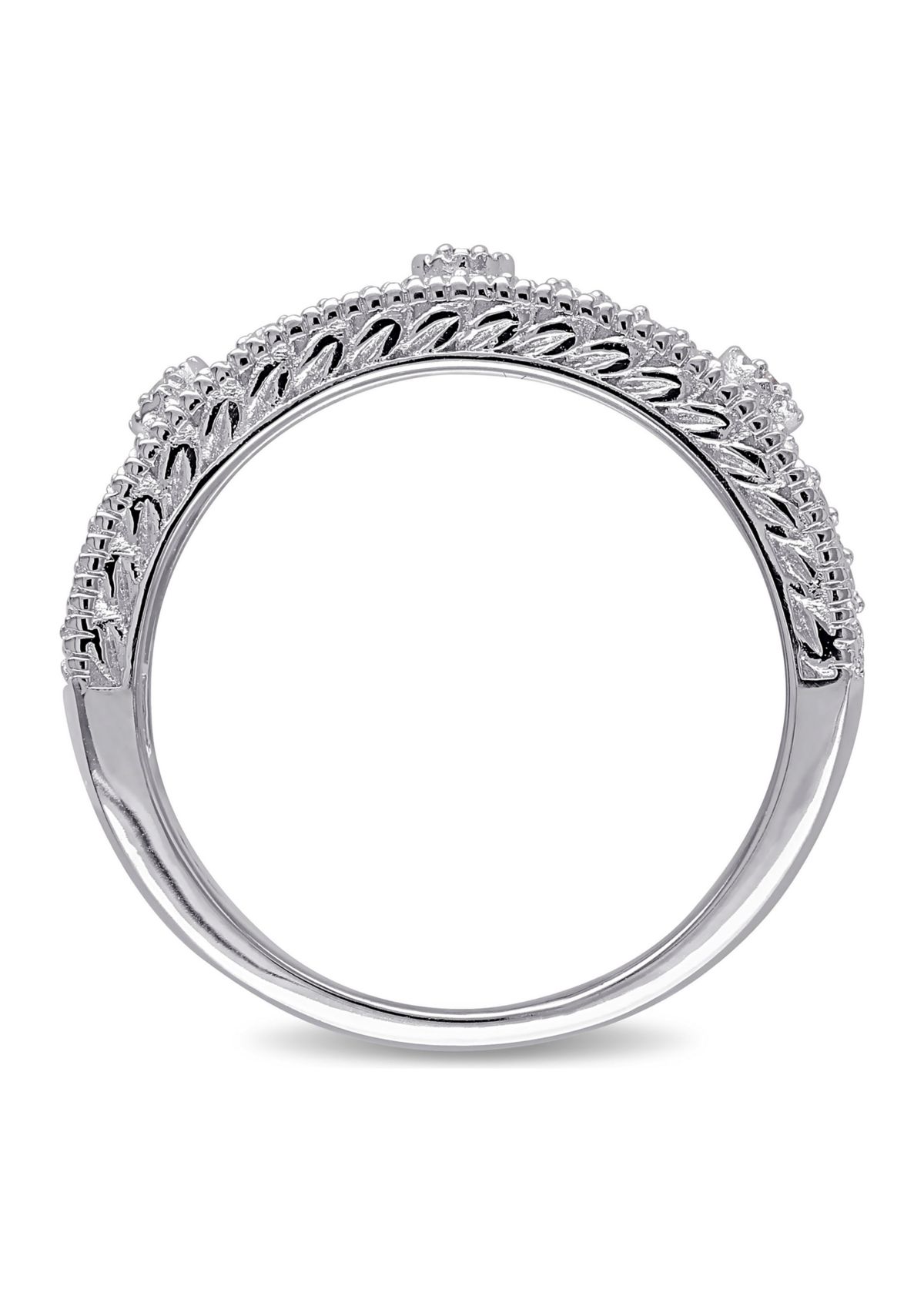 1/10 ct. t.w. Diamond Vintage Ring In Sterling Silver