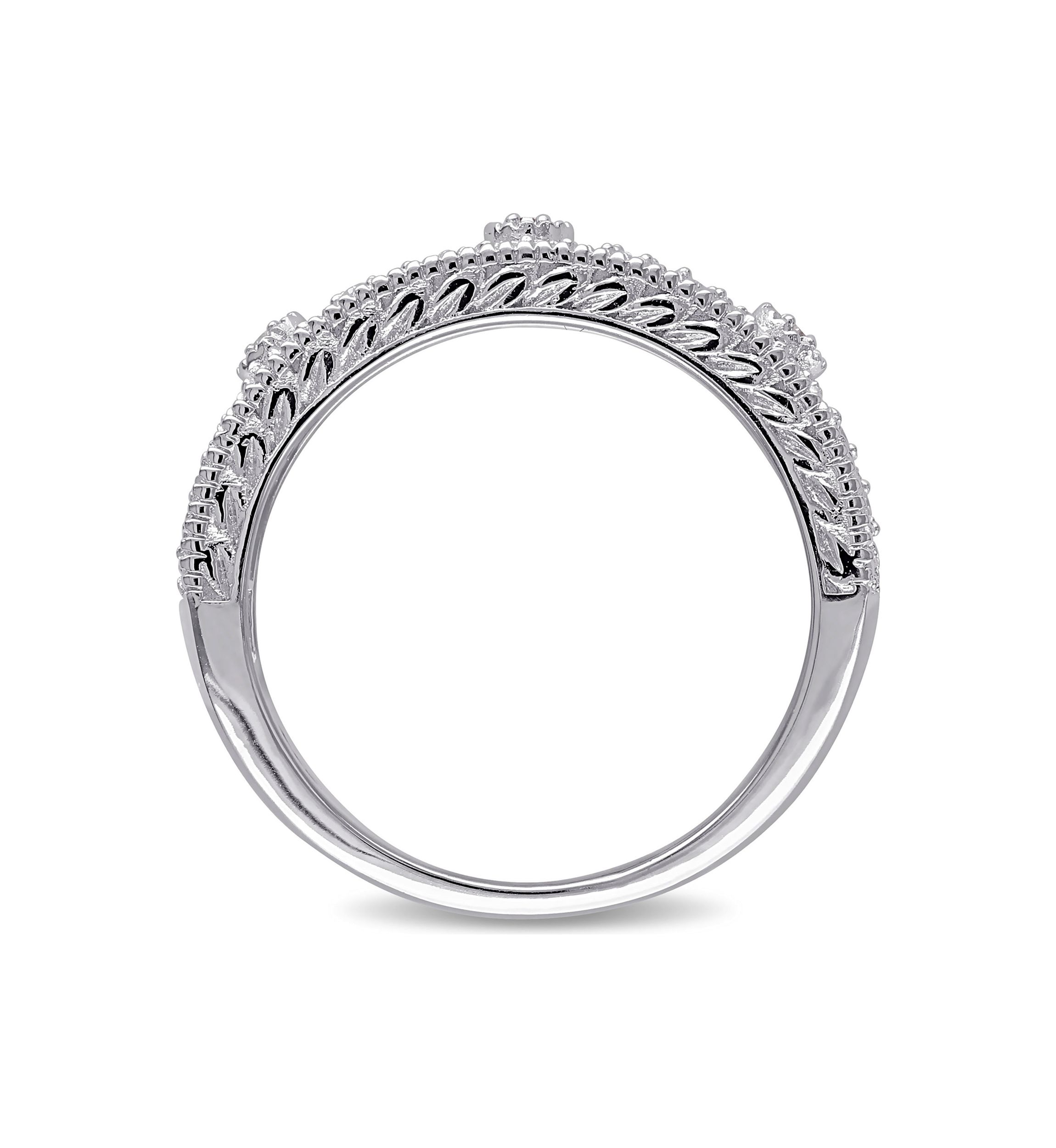 1/10 ct. t.w. Diamond Vintage Ring In Sterling Silver