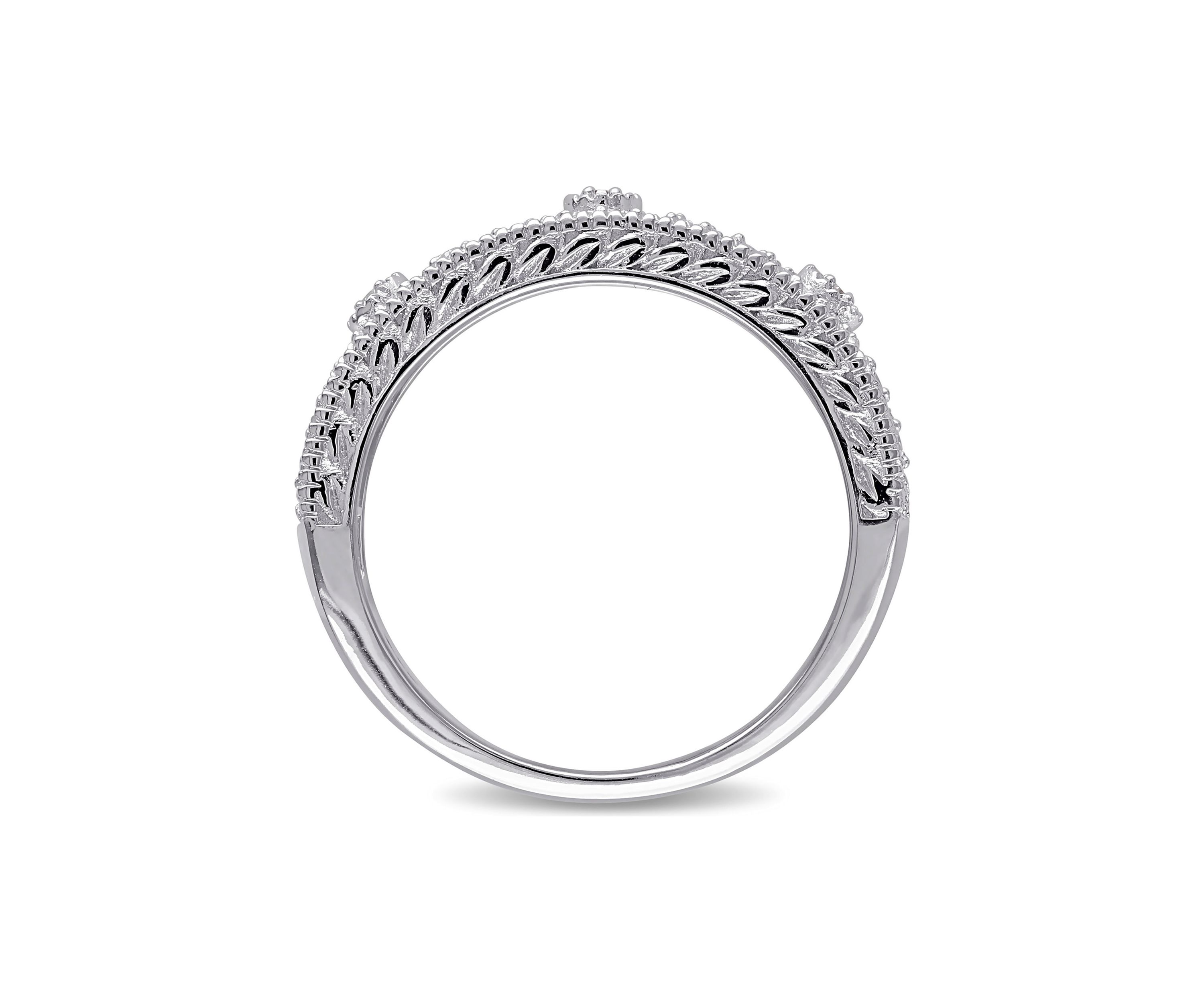1/10 ct. t.w. Diamond Vintage Ring In Sterling Silver