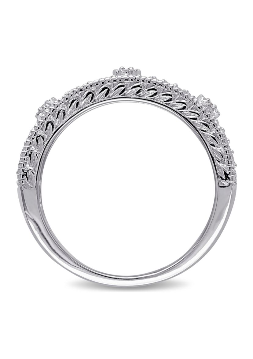 1/10 ct. t.w. Diamond Vintage Ring In Sterling Silver