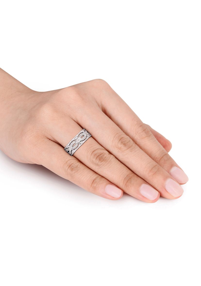 1/10 ct. t.w. Diamond Vintage Ring In Sterling Silver