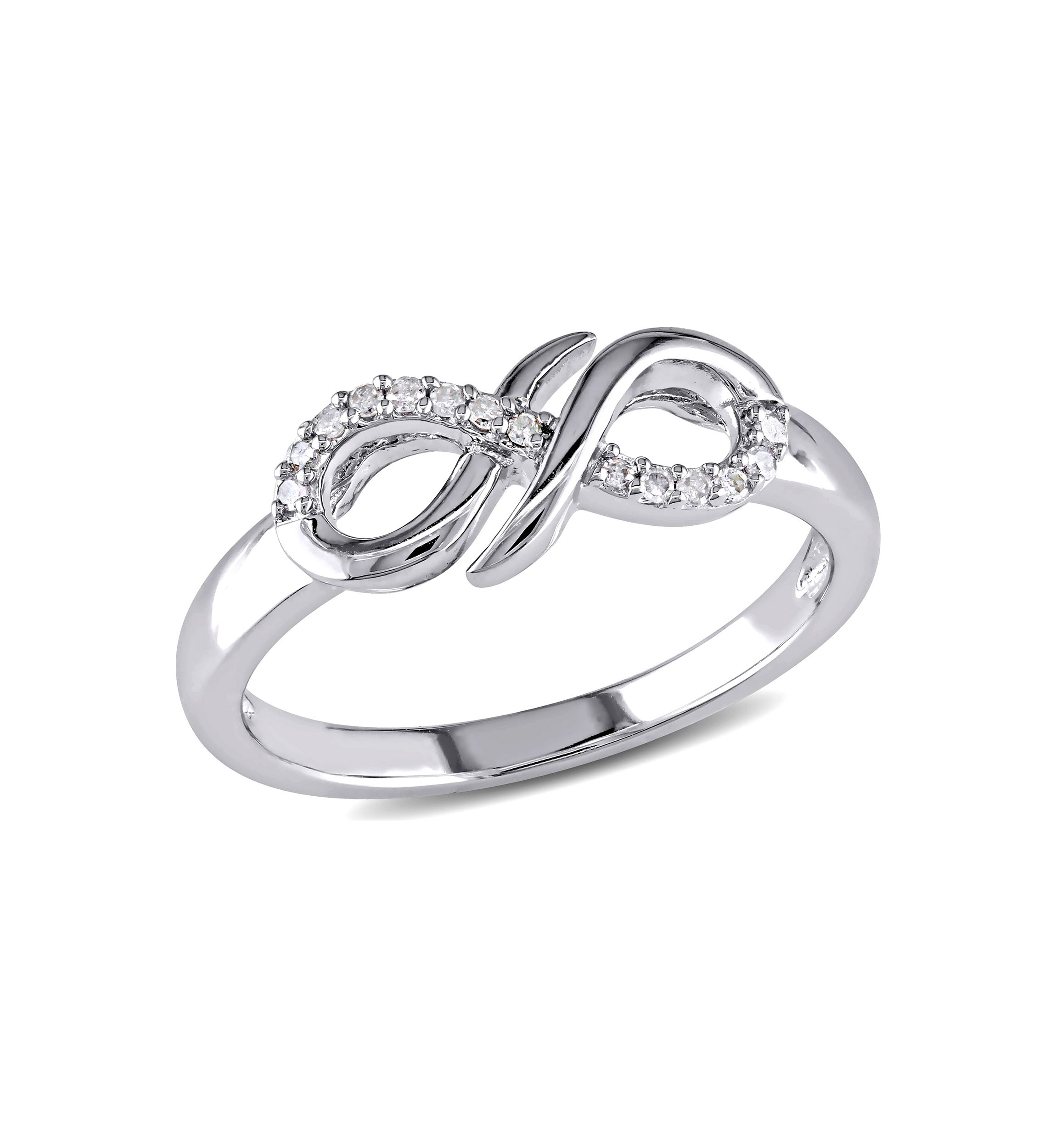 Diamond Infinity Ring In Sterling Silver