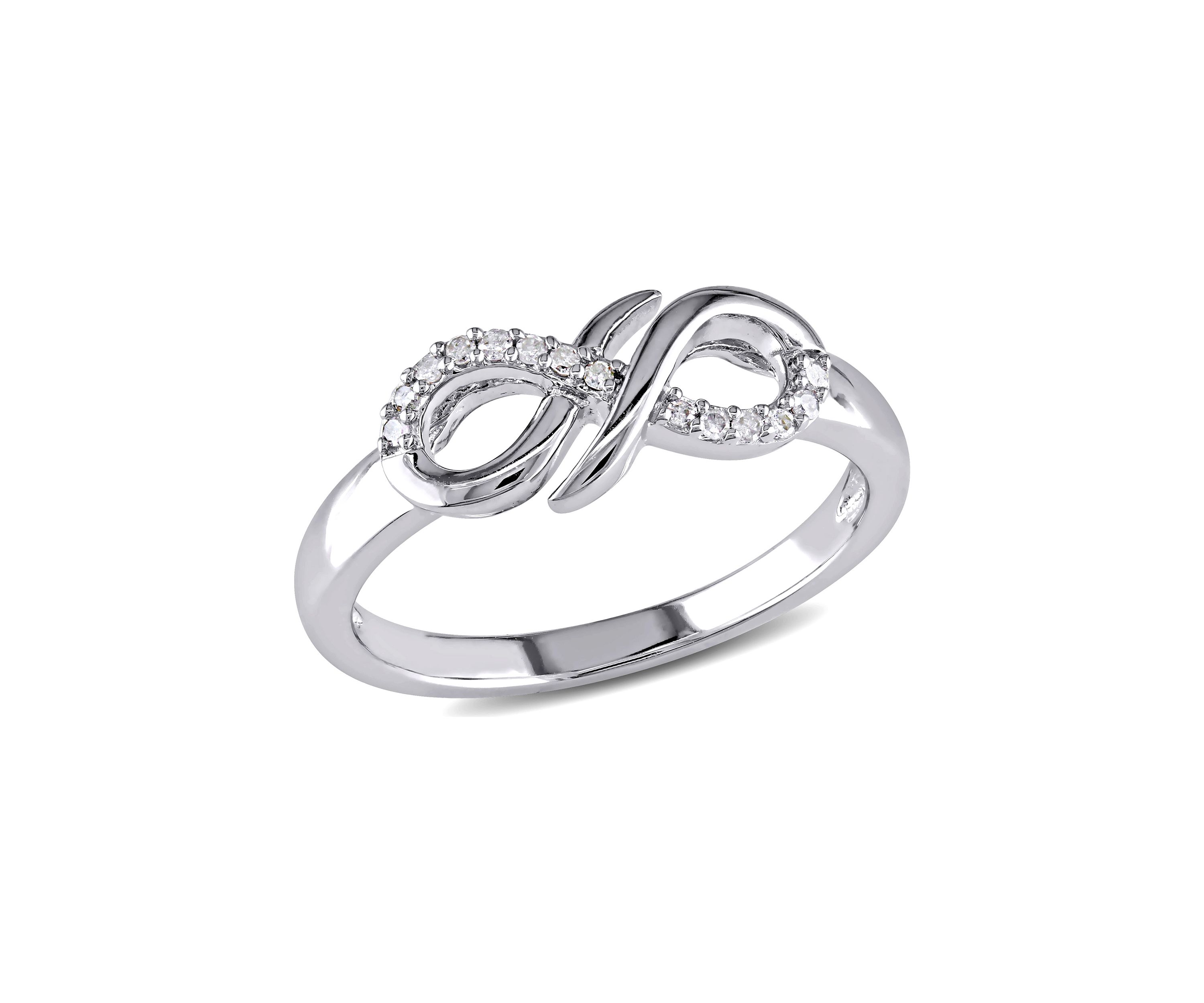 Diamond Infinity Ring In Sterling Silver