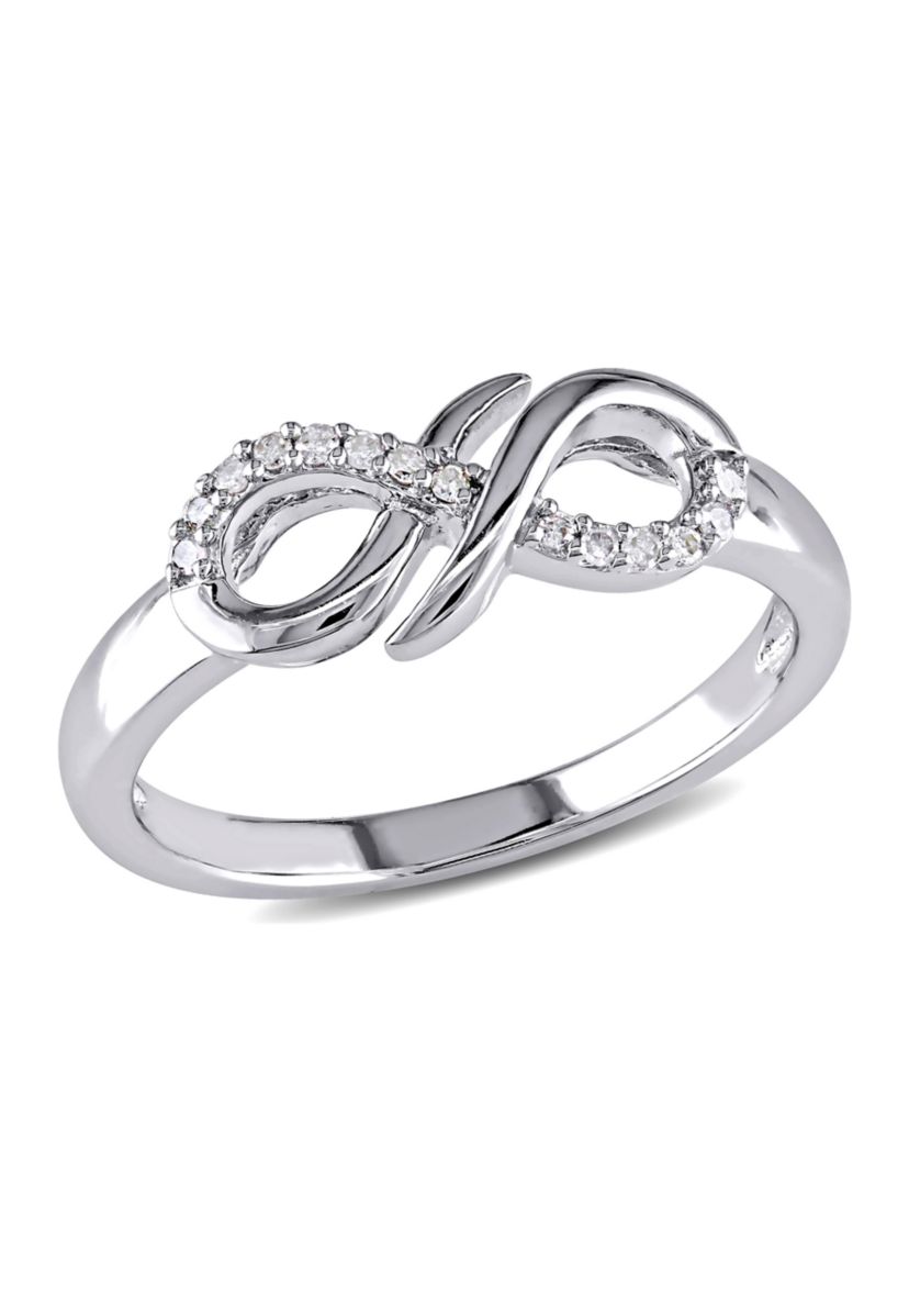 Diamond Infinity Ring In Sterling Silver