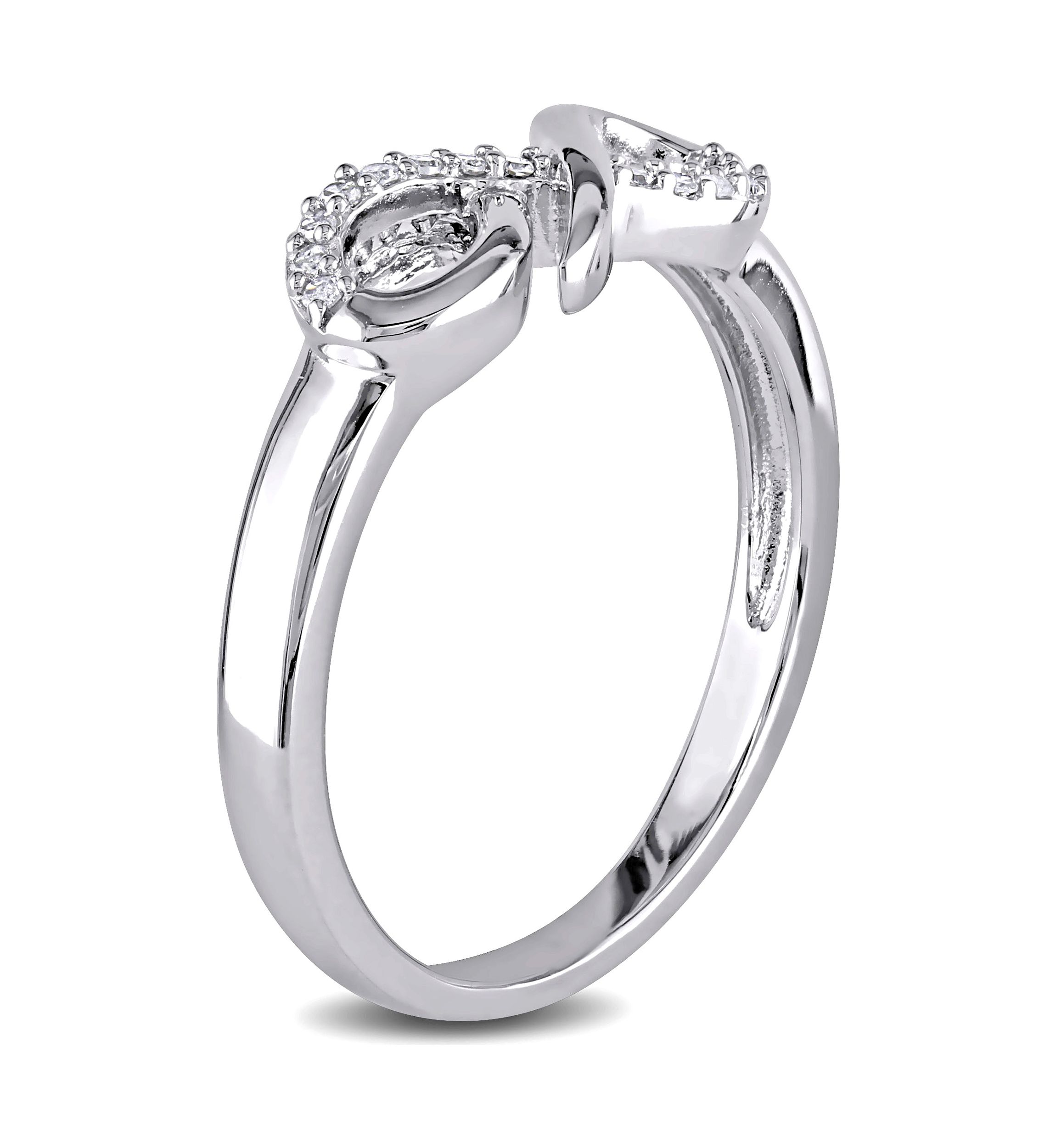 Diamond Infinity Ring In Sterling Silver