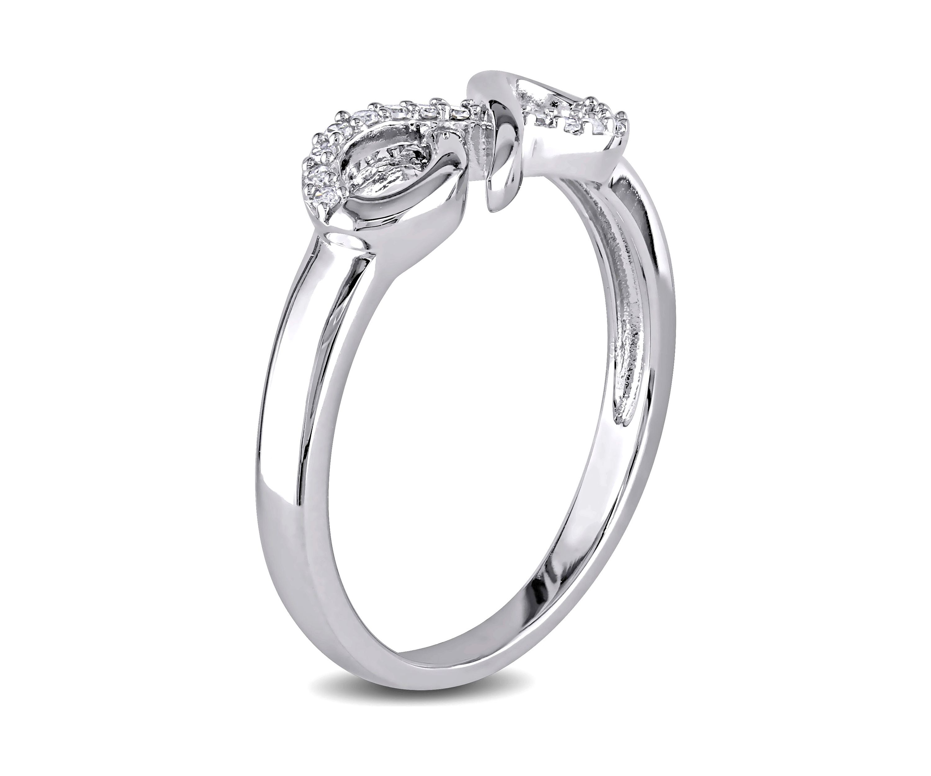 Diamond Infinity Ring In Sterling Silver