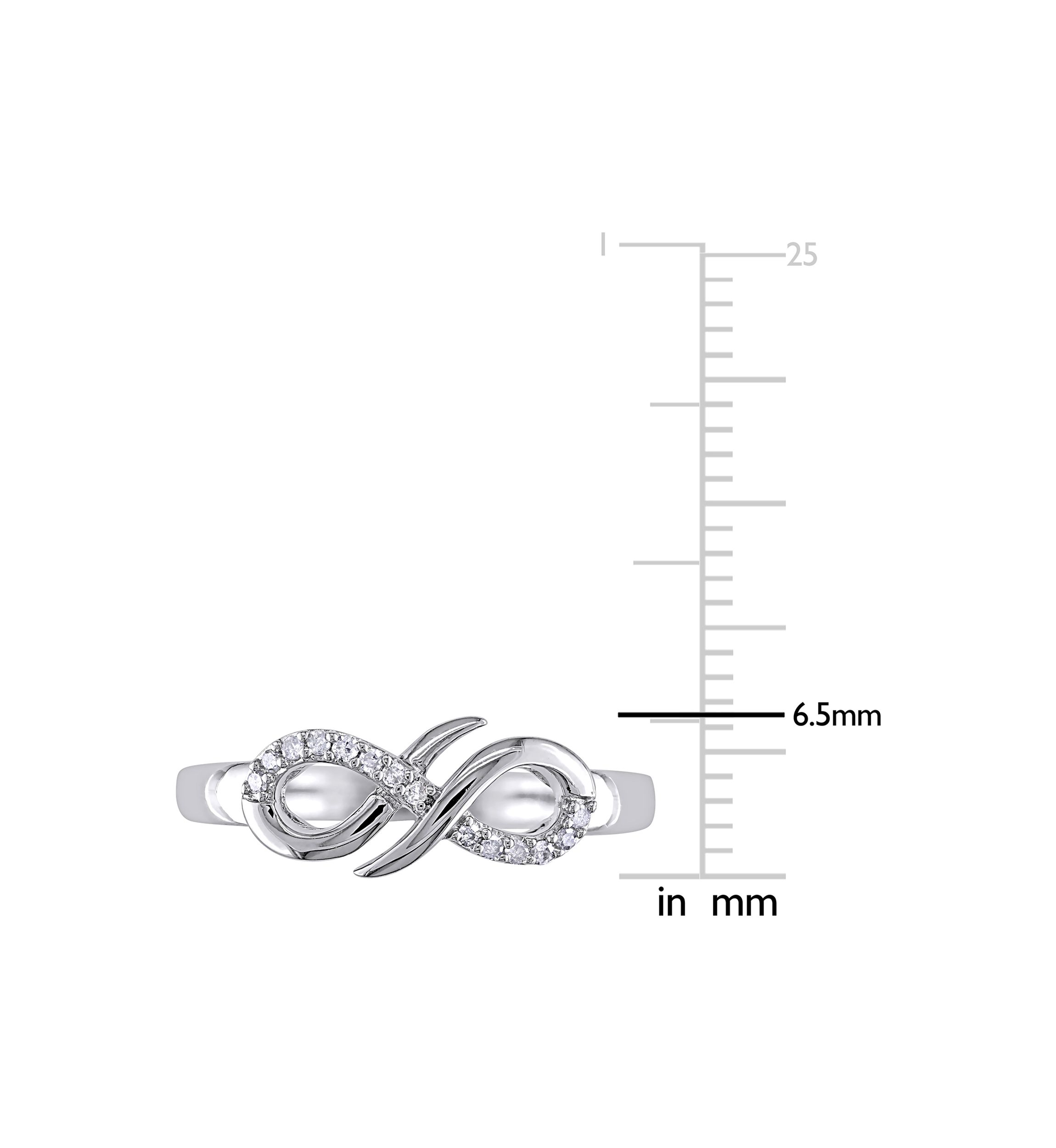 Diamond Infinity Ring In Sterling Silver