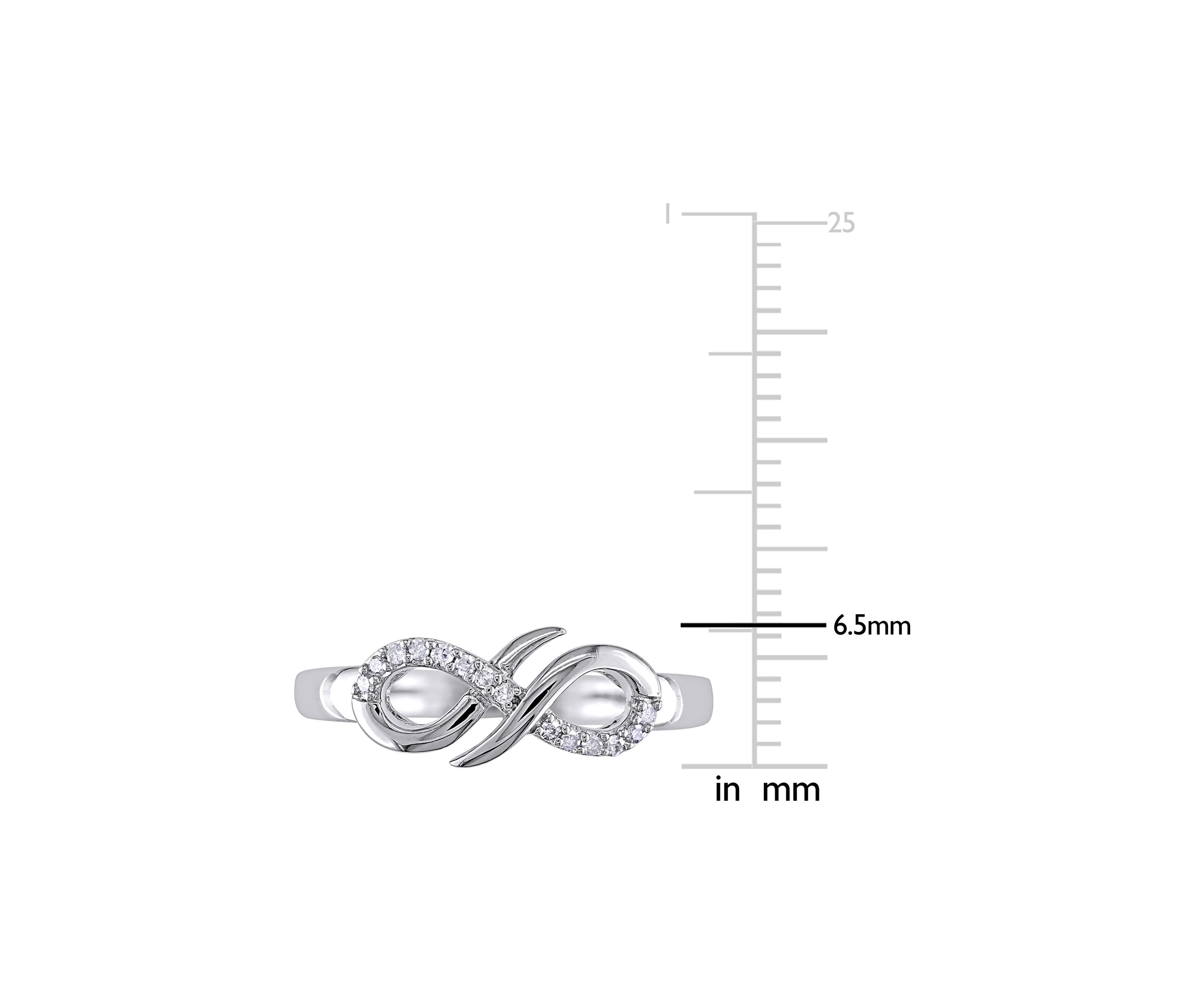 Diamond Infinity Ring In Sterling Silver