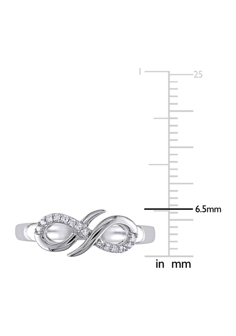 Diamond Infinity Ring In Sterling Silver