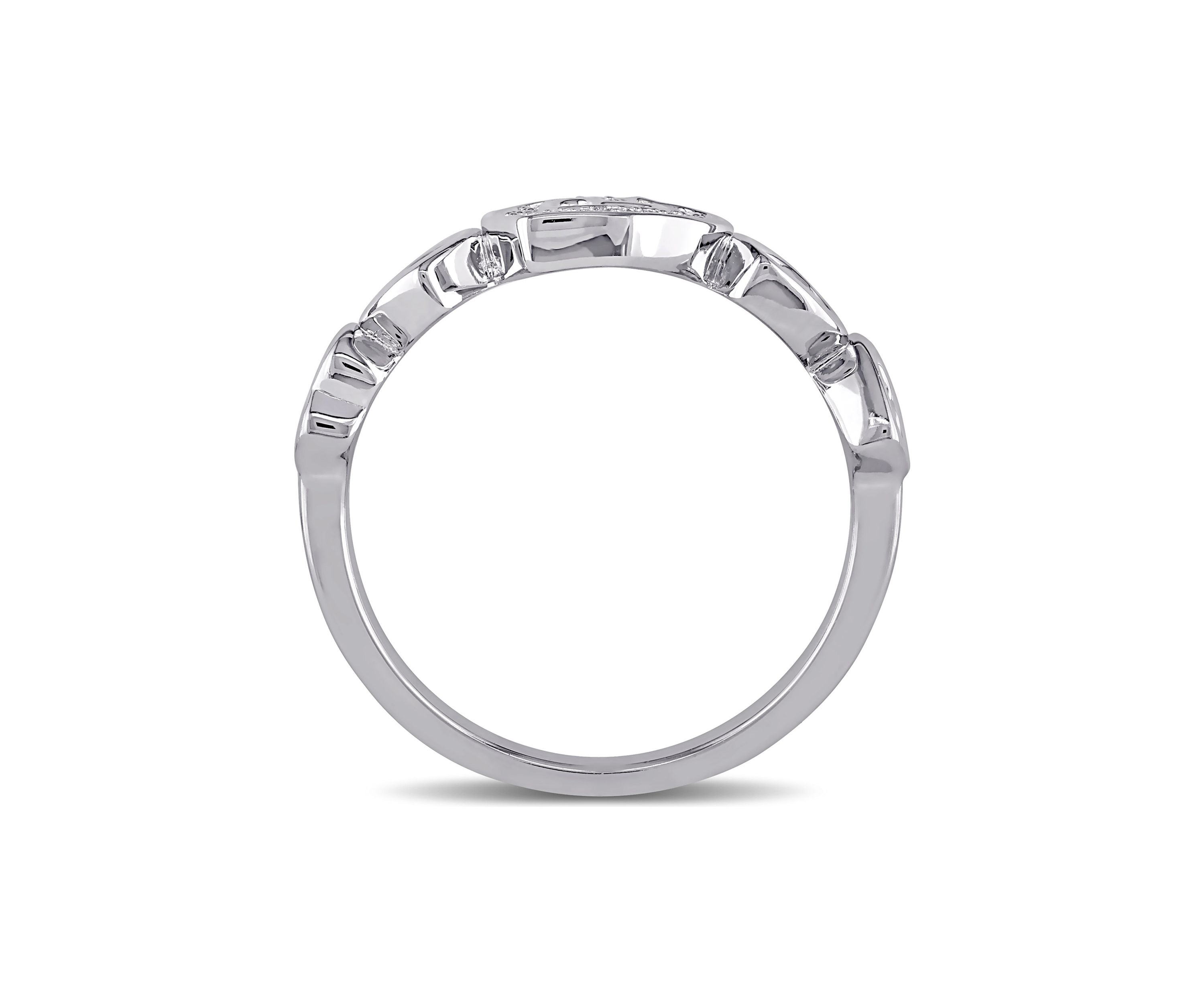 Diamond Heart Ring In Sterling Silver