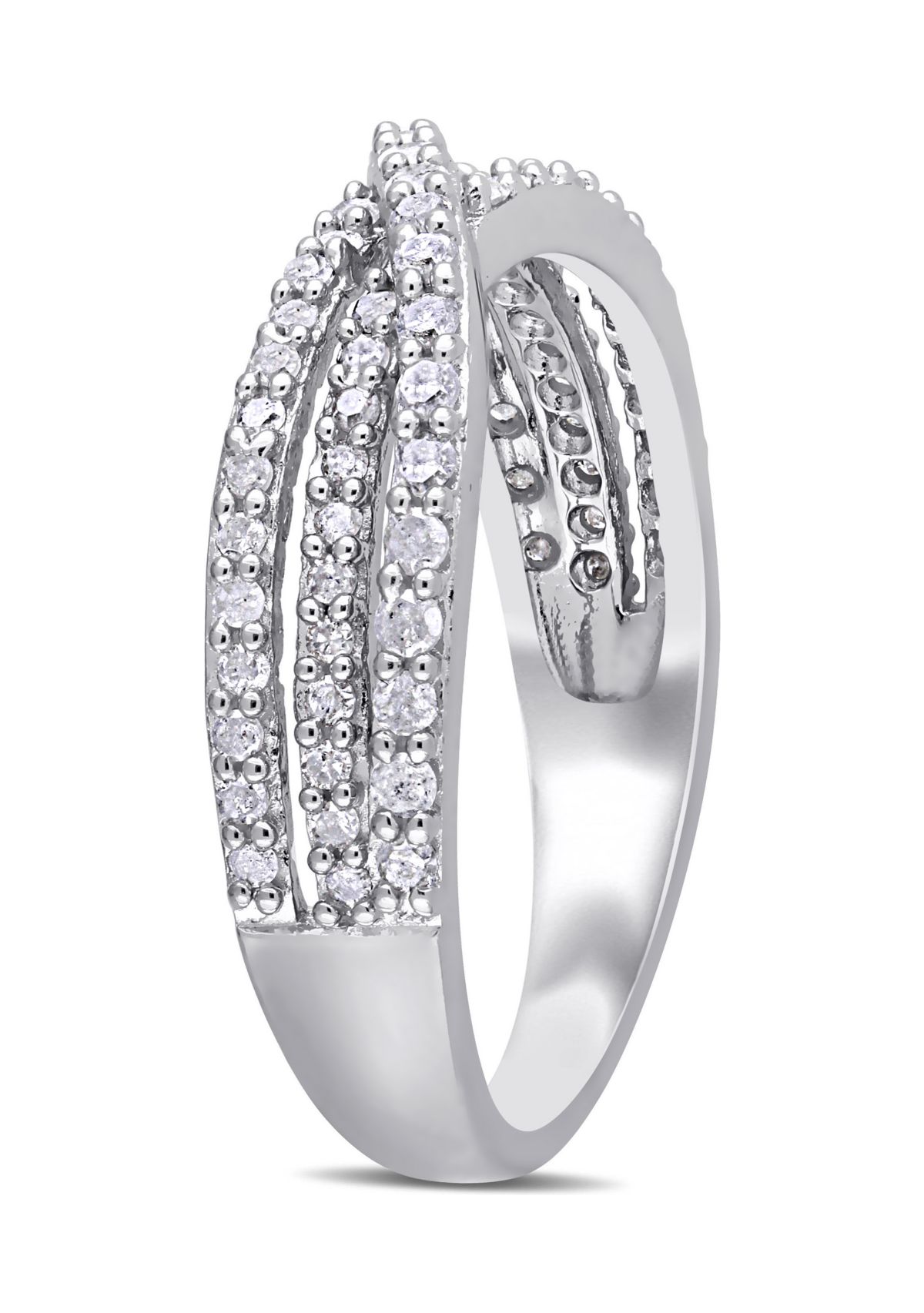 1/2 ct. t.w. Diamond Crossover Ring In Sterling Silver