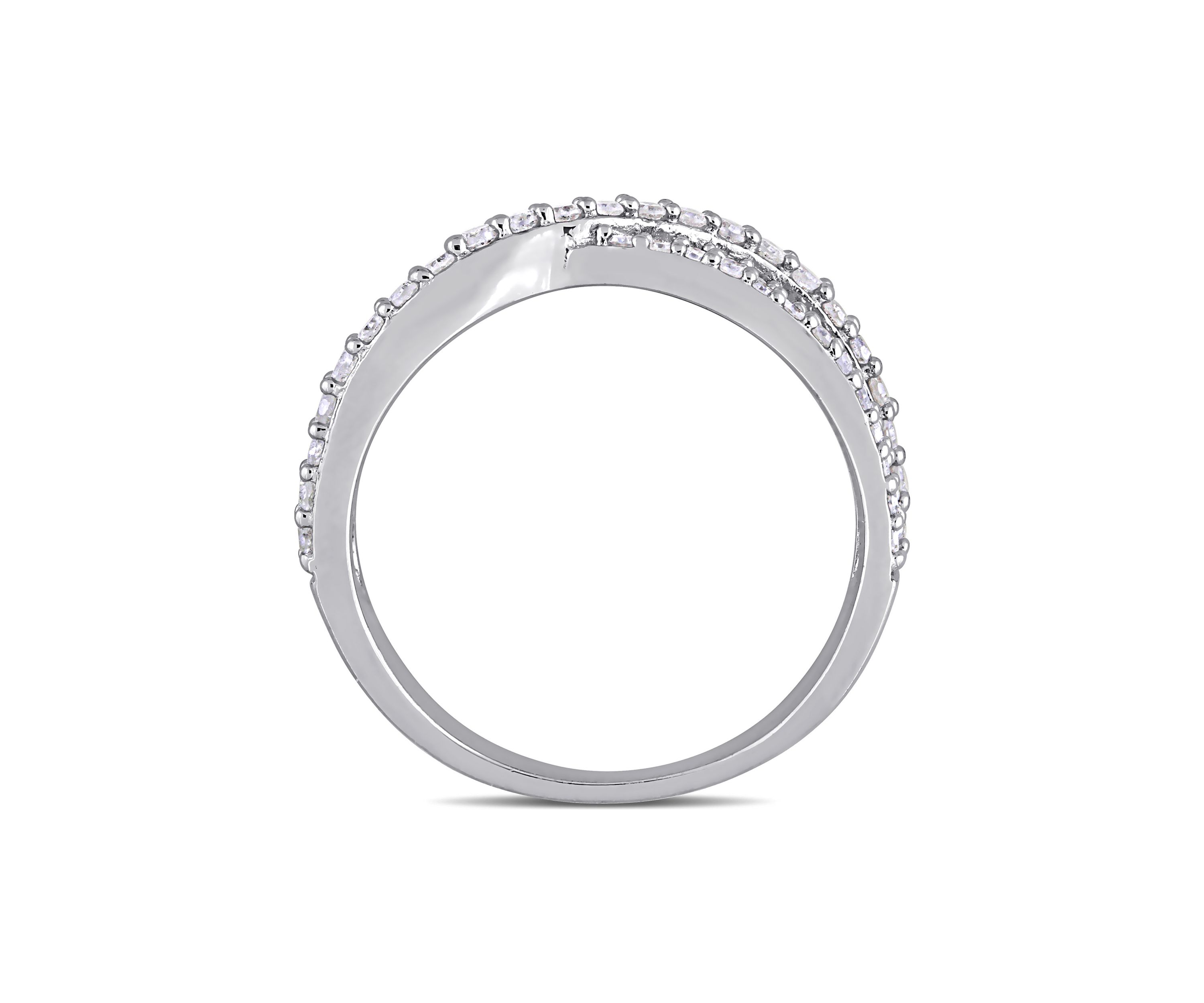 1/2 ct. t.w. Diamond Crossover Ring In Sterling Silver