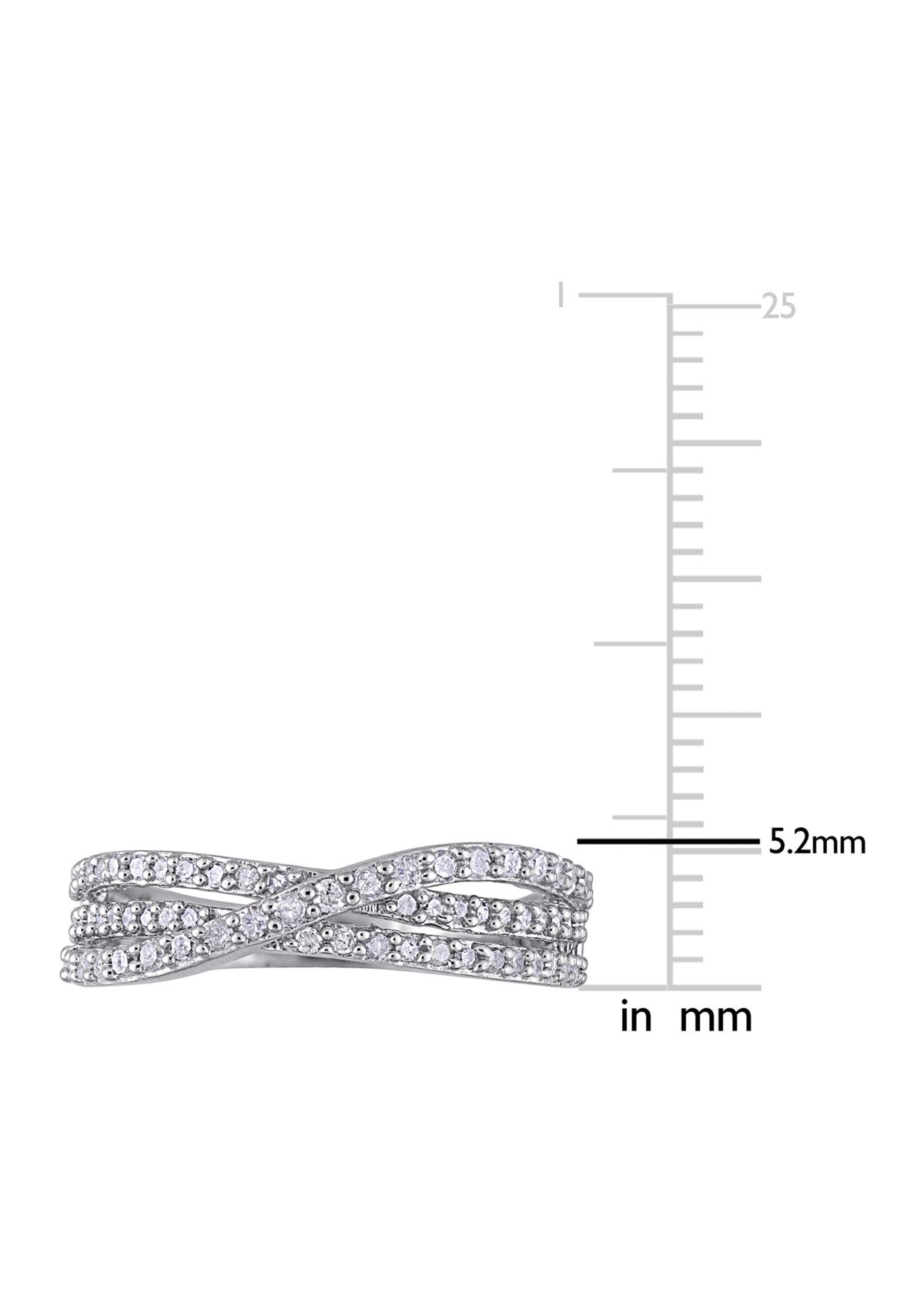 1/2 ct. t.w. Diamond Crossover Ring In Sterling Silver