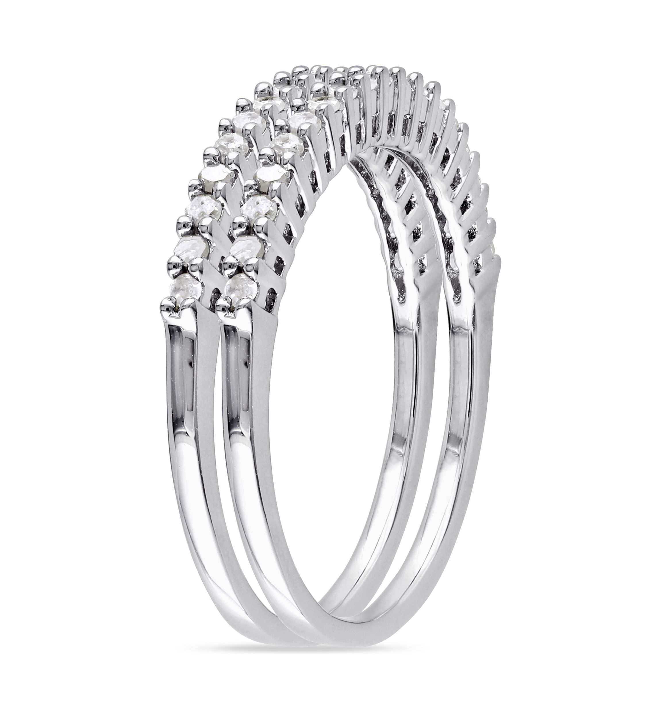1/3 ct. t.w. Diamond Anniversary 2-Piece Ring Set In Sterling Silver
