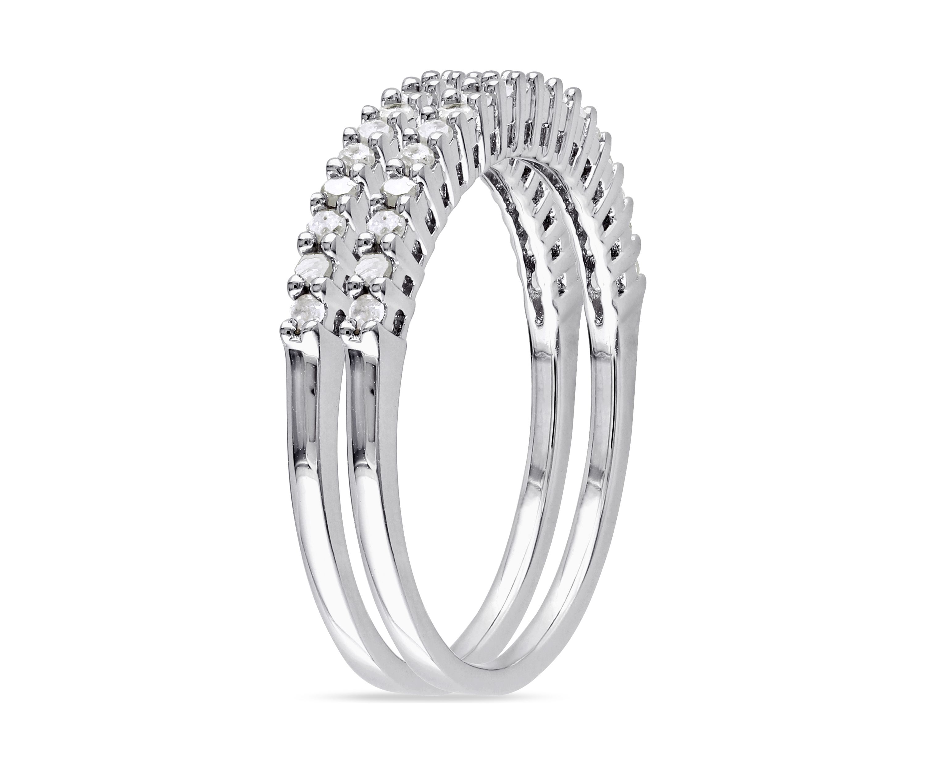 1/3 ct. t.w. Diamond Anniversary 2-Piece Ring Set In Sterling Silver