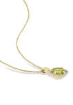 3-Piece Set 2.87 ct. t.w. Peridot and 1/3 ct. t.w. Diamond Square Halo Necklace, Earrings and Ring in 10K Yellow Gold