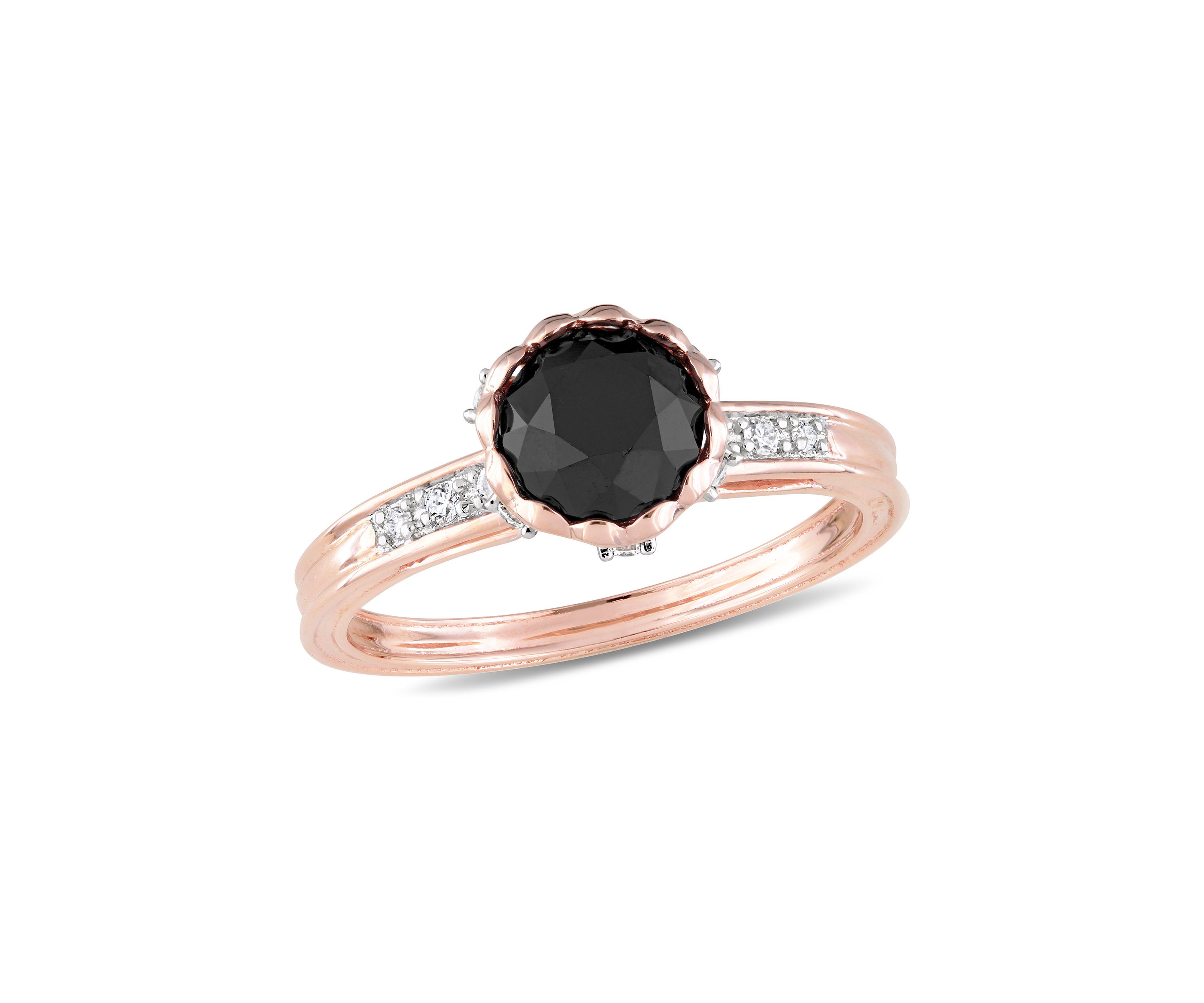 Belk & Co. 1.62 ct. t.w. Black and White Diamond Ring in 10k Rose Gold ...