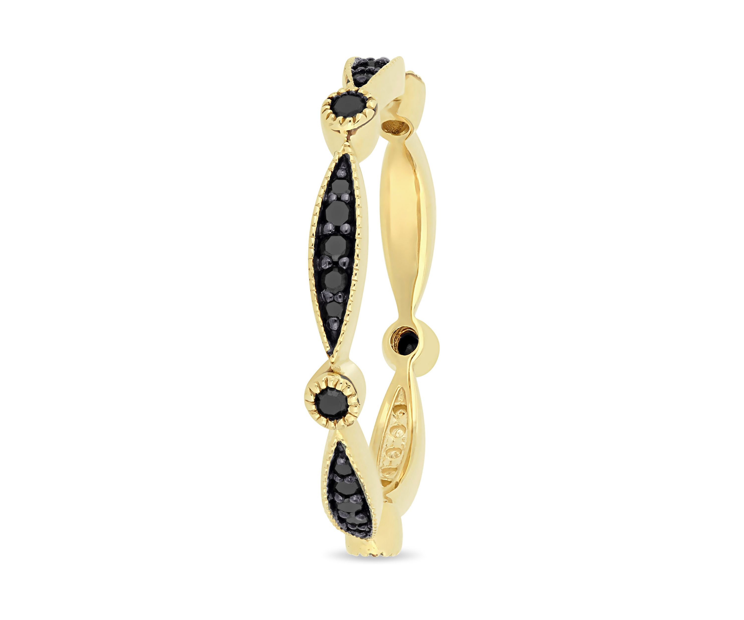 1/4 ct. t.w. Black Diamond Eternity Band in 10k Yellow Gold