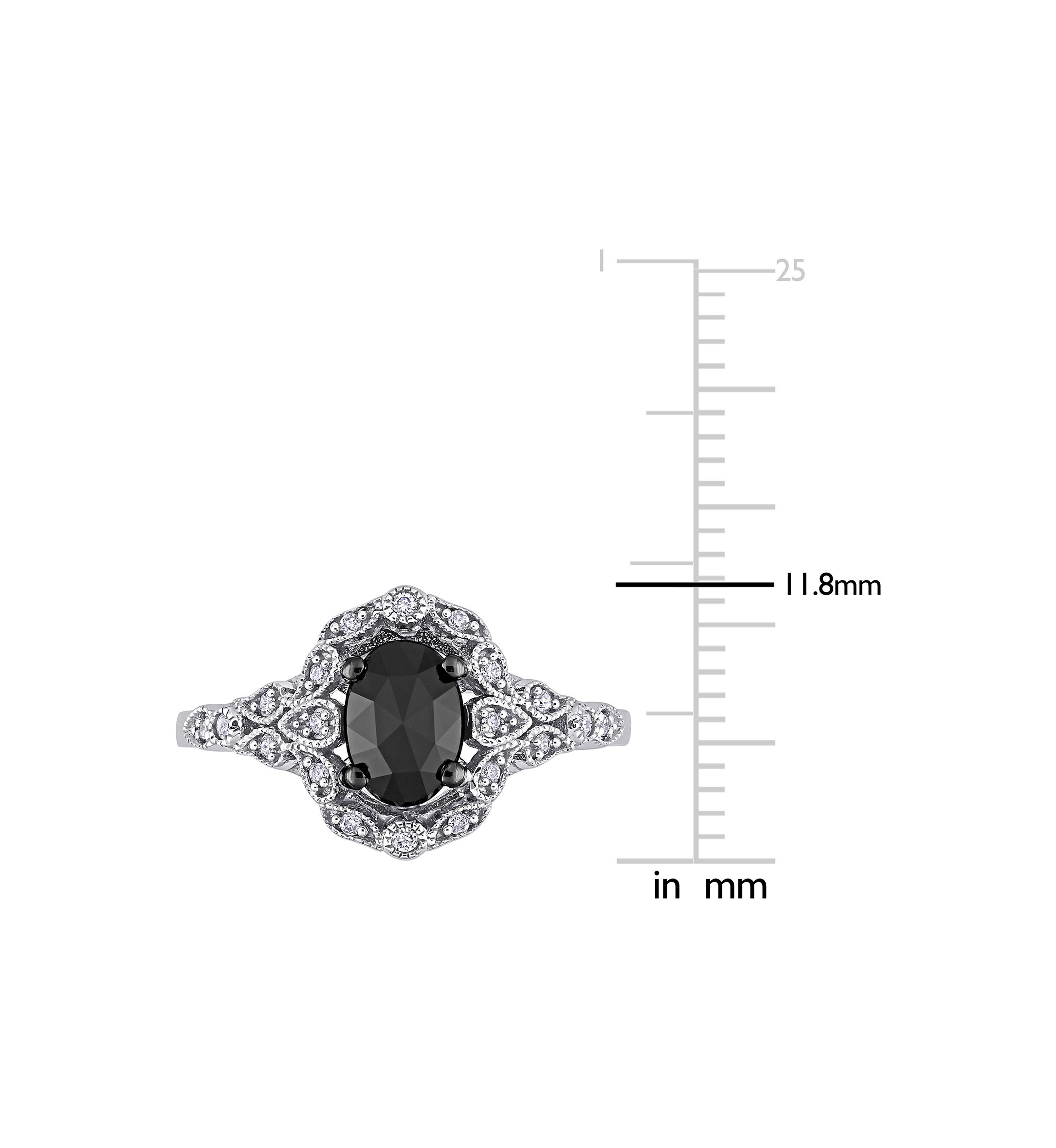 1 ct. t.w. Black and White Diamond Cluster Ring in 14k White Gold