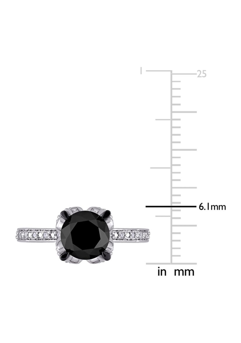 2.06 ct. t.w. Black and White Diamond Engagement Ring in 14k White Gold