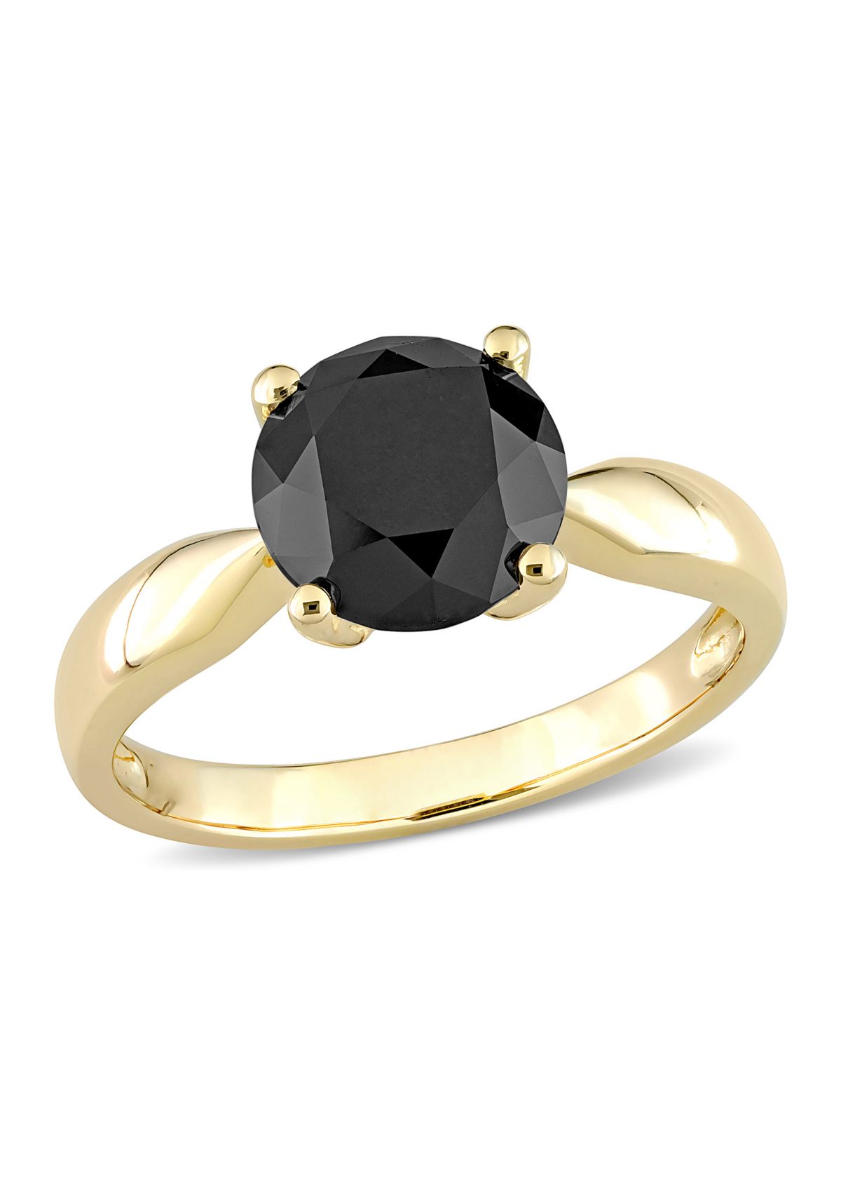 3 ct. t.w. Black Diamond Solitaire Engagement Ring in 10k Yellow Gold