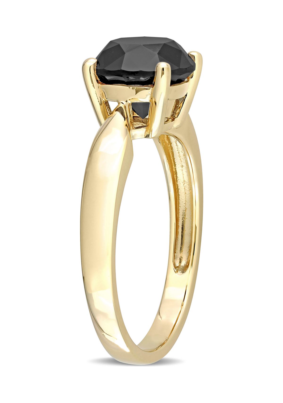 3 ct. t.w. Black Diamond Solitaire Engagement Ring in 10k Yellow Gold