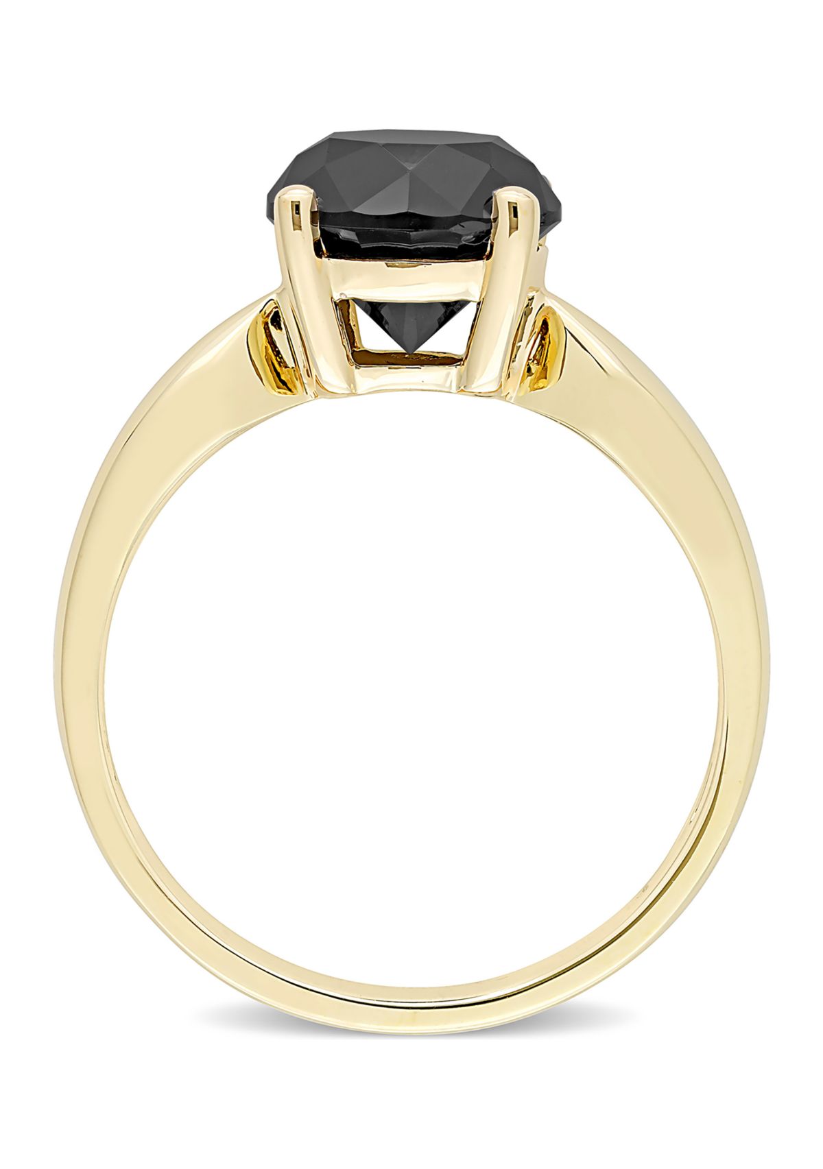 3 ct. t.w. Black Diamond Solitaire Engagement Ring in 10k Yellow Gold
