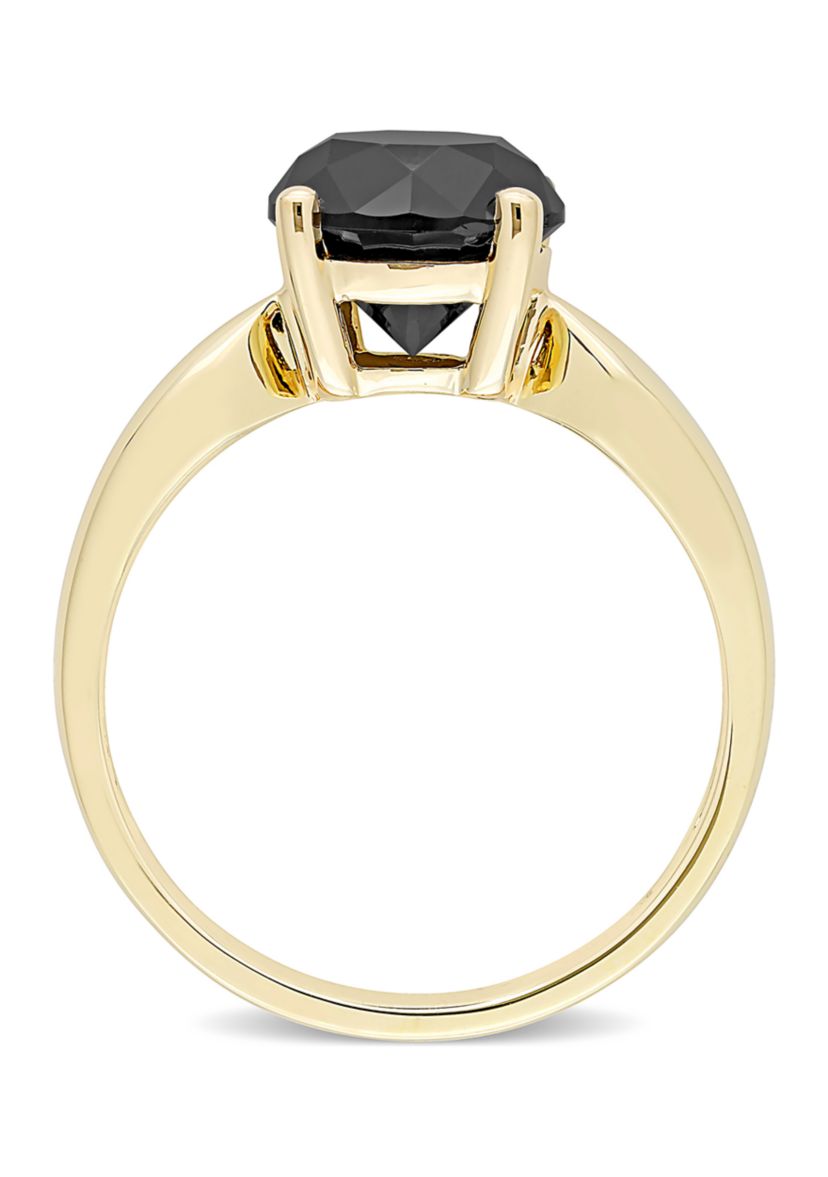3 ct. t.w. Black Diamond Solitaire Engagement Ring in 10k Yellow Gold