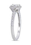 3/4 ct. t.w. Diamond Cushion Cut Halo Engagement Ring in 14k White Gold