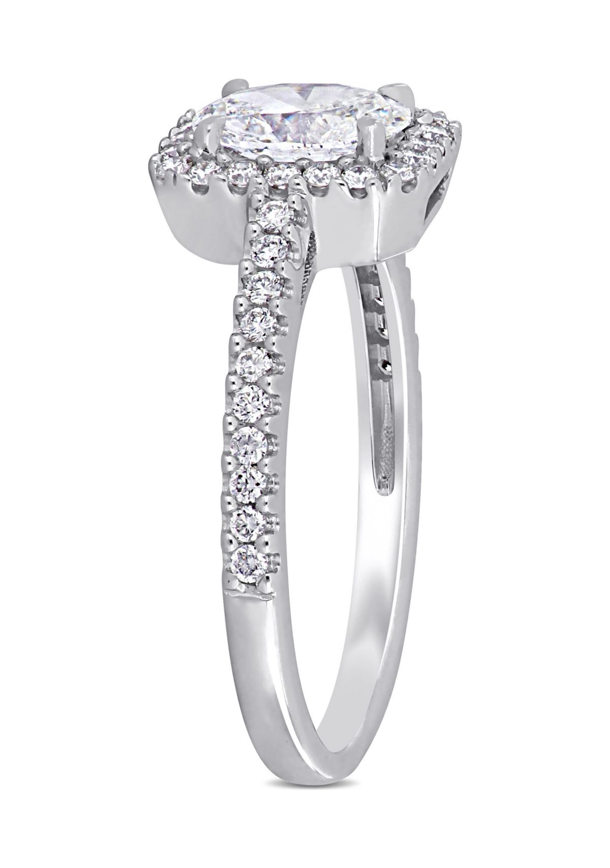Belk & Co. 1 ct. t.w. Diamond Oval Halo Engagement Ring in 14k White ...