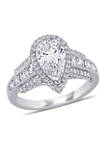 3 ct. t.w. Diamond Pear Halo Engagement Ring in 14k White Gold