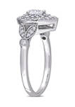 1/2 ct. t.w. Diamond Pear Halo Engagement Ring in 10k White Gold