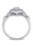 1/2 ct. t.w. Diamond Pear Halo Engagement Ring in 10k White Gold