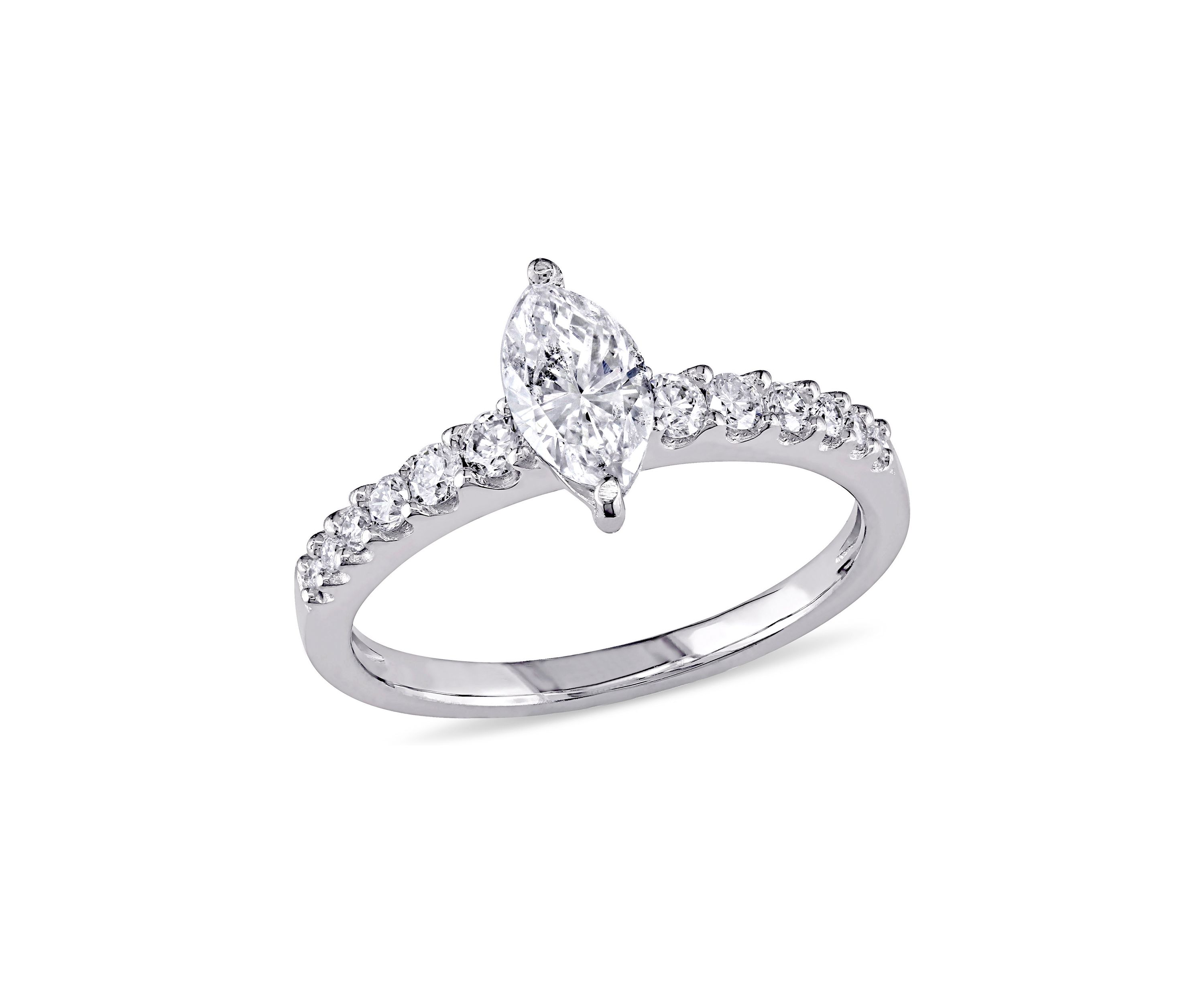 1 ct. t.w. Diamond Marquise Cut Engagement Ring in 14k White Gold