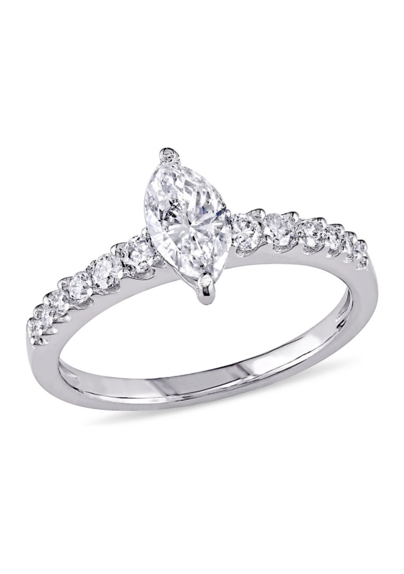 1 ct. t.w. Diamond Marquise Cut Engagement Ring in 14k White Gold