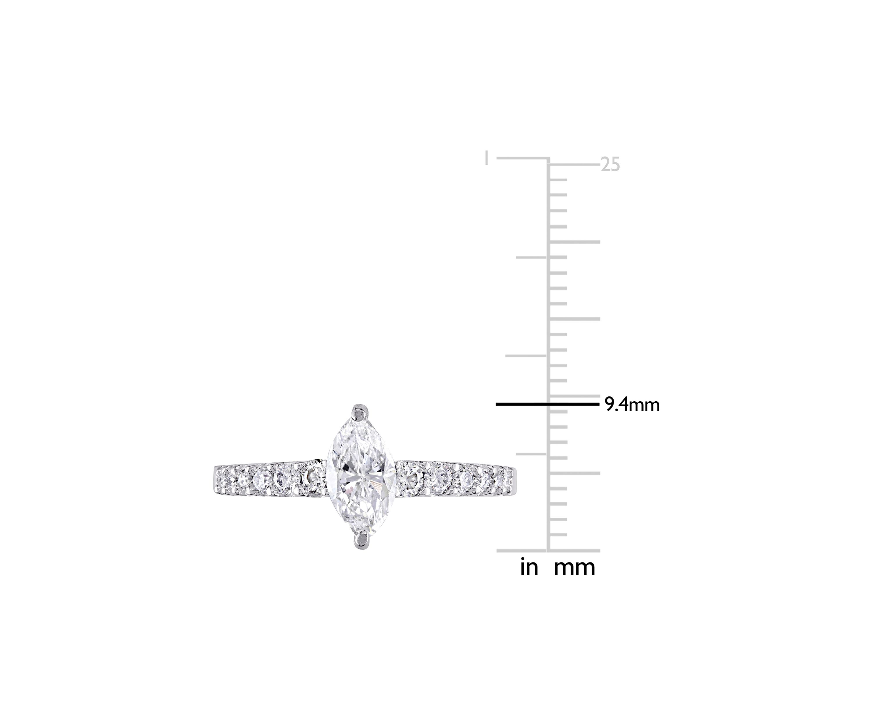 1 ct. t.w. Diamond Marquise Cut Engagement Ring in 14k White Gold