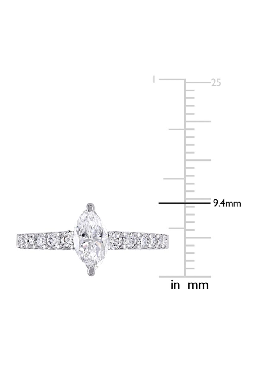 1 ct. t.w. Diamond Marquise Cut Engagement Ring in 14k White Gold