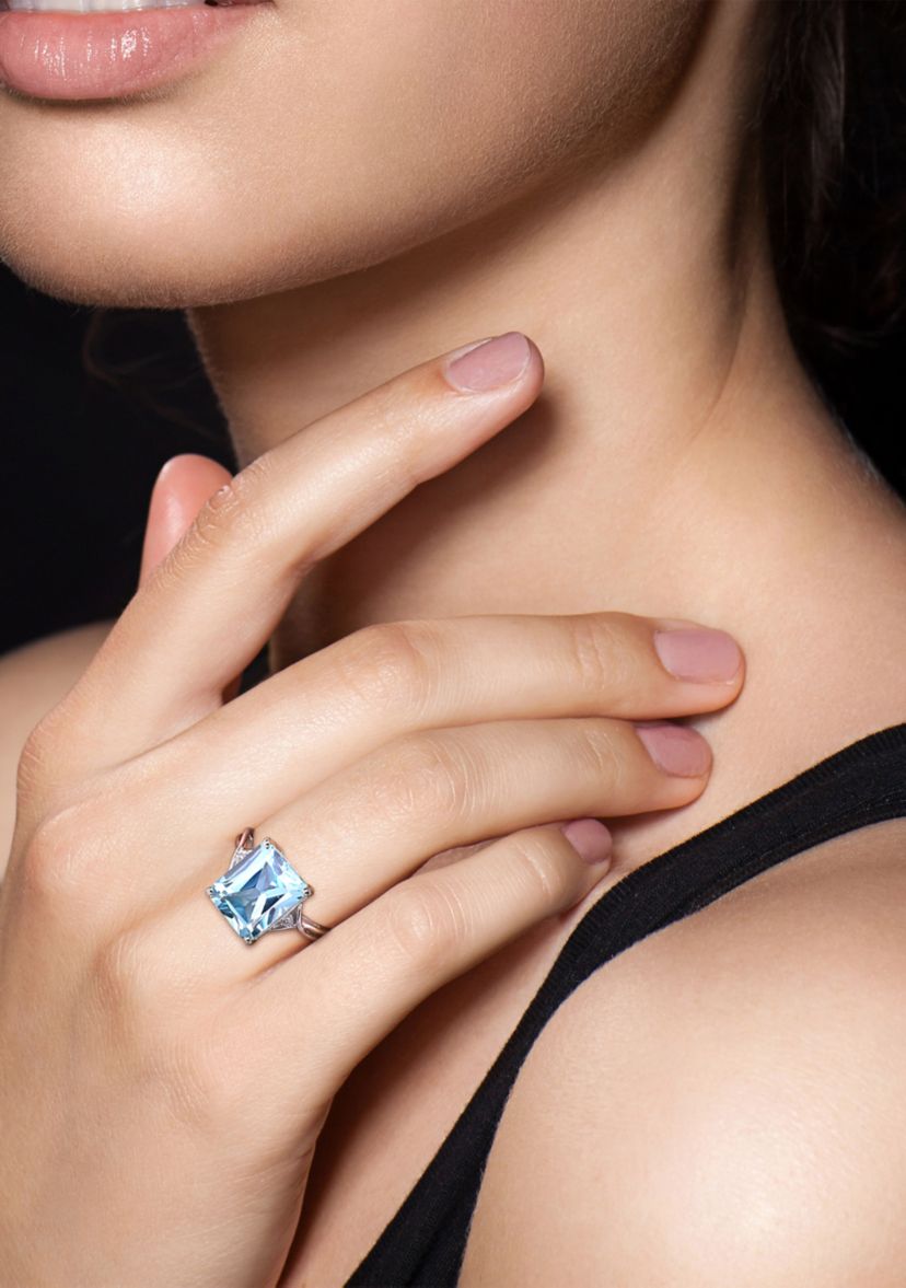 7.5 ct. t.w. Blue Topaz Cocktail Ring in Sterling Silver
