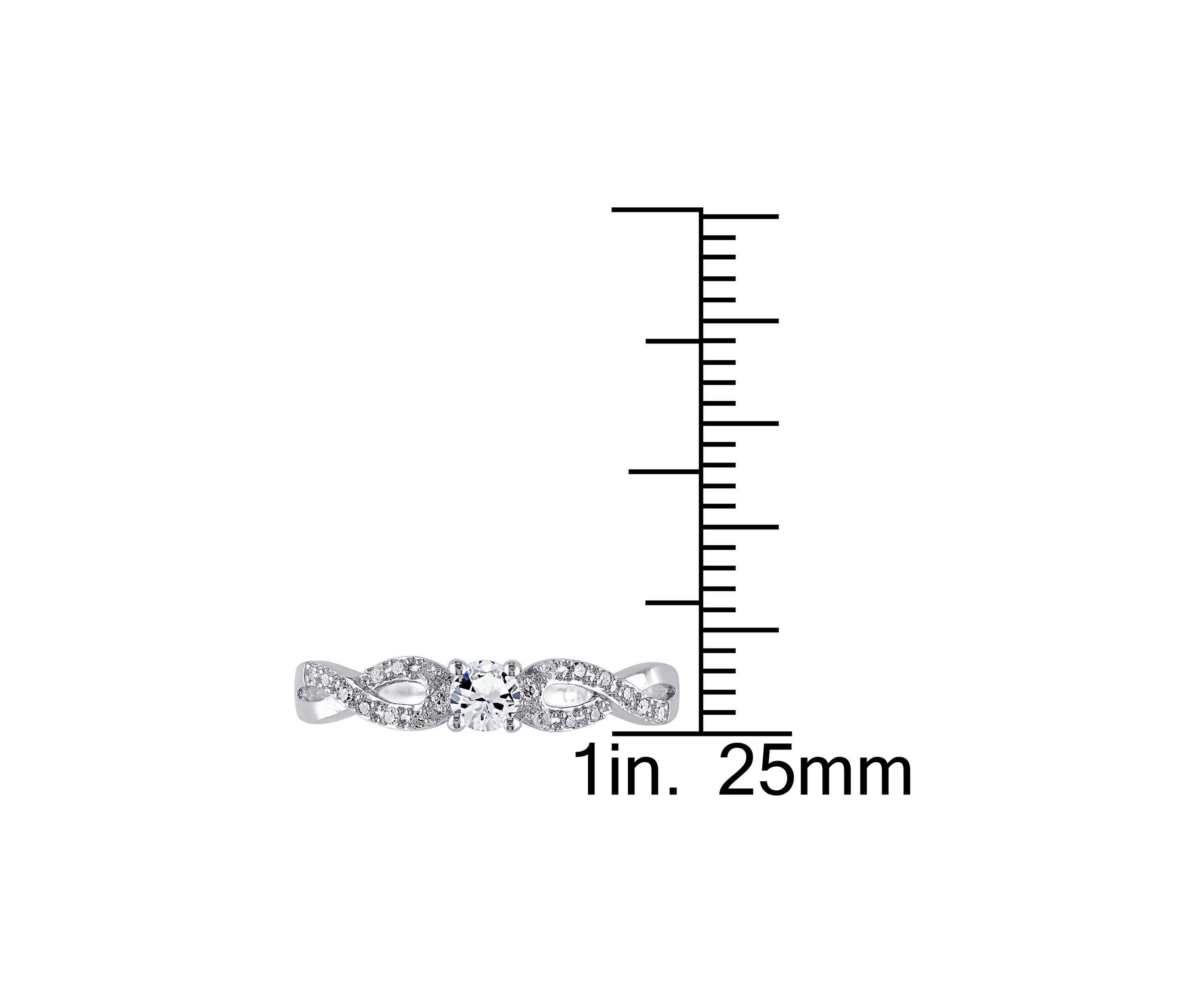 Created White Sapphire and 1/10 ct. t.w. Diamond Infinity Ring in Sterling Silver