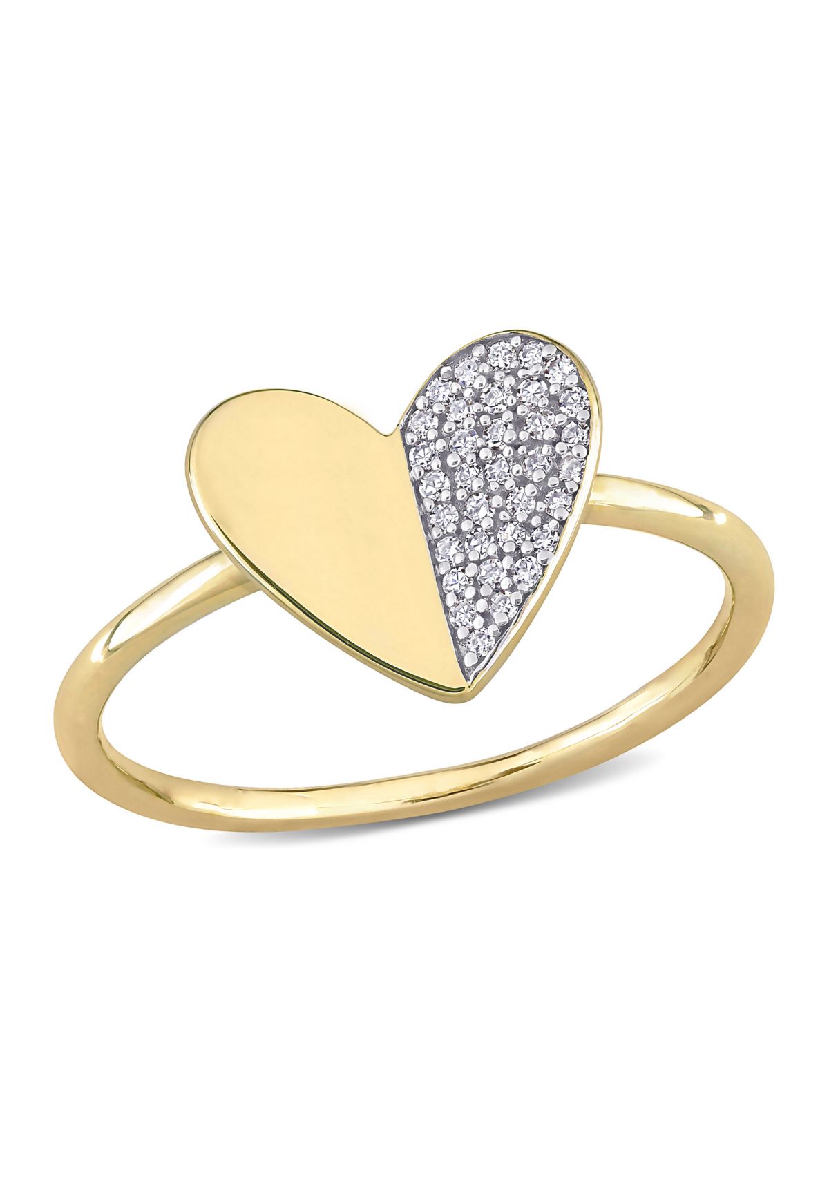 1/10 ct. t.w. Diamond Heart Ring in 10k Yellow Gold