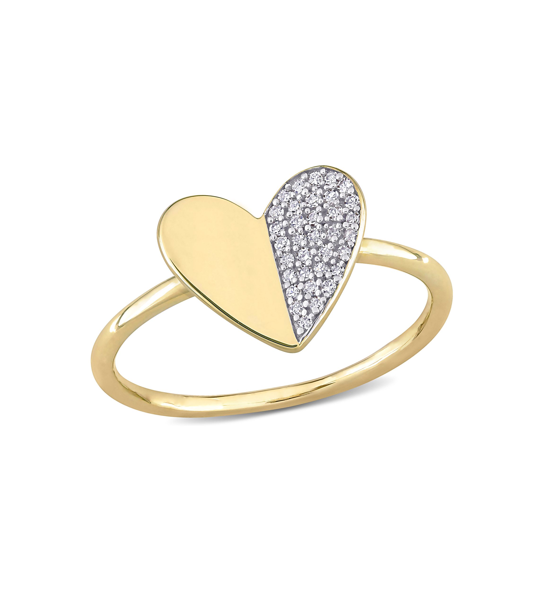 Belk & Co. 1/10 ct. t.w. Diamond Heart Ring in 10k Yellow Gold | Belk