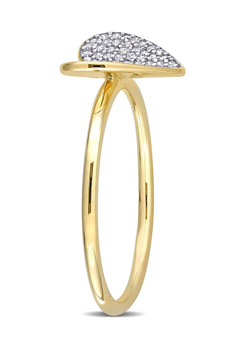1/10 ct. t.w. Diamond Heart Ring in 10k Yellow Gold